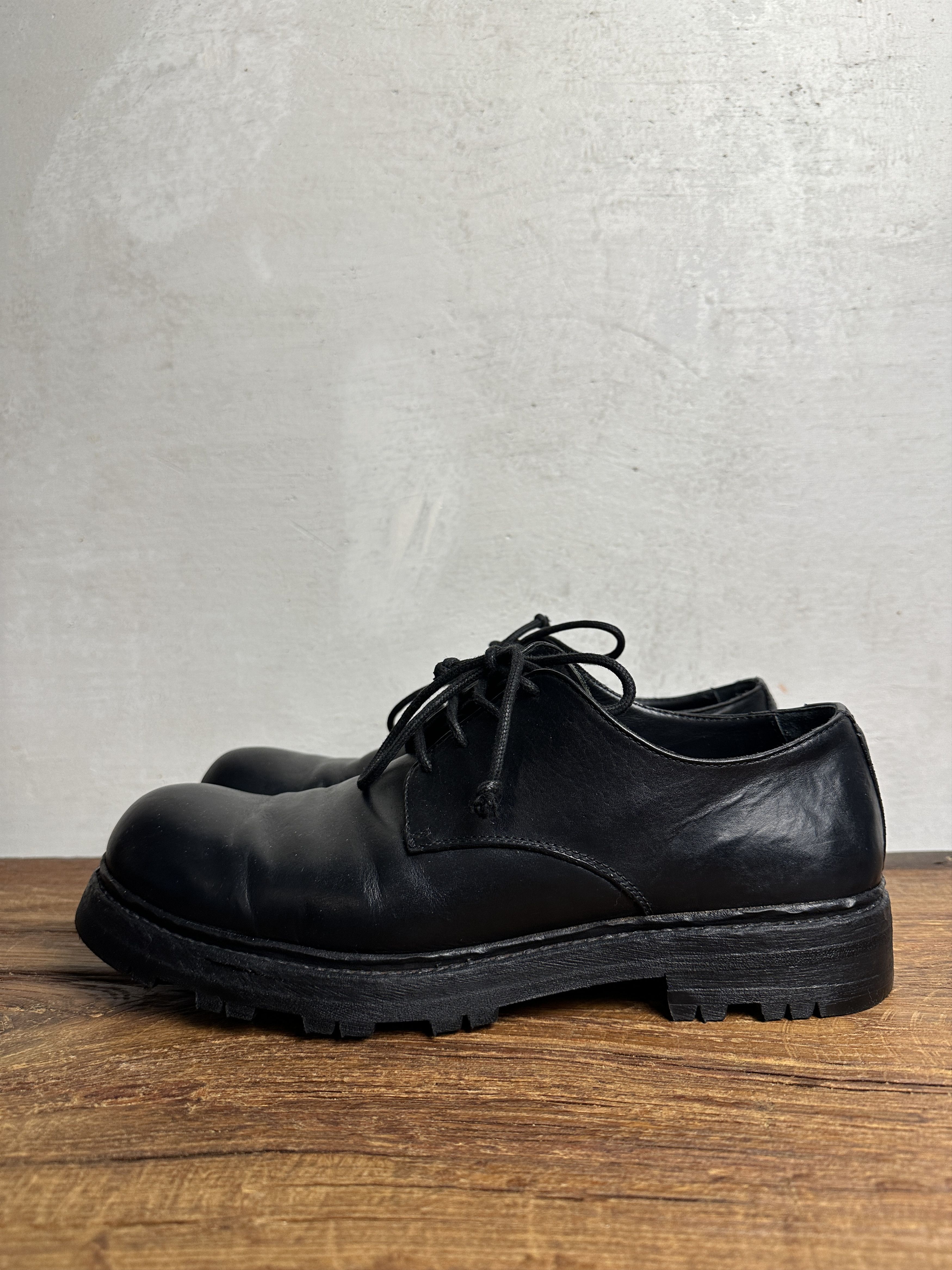 Other Open Closed Burnished Black Leather Shoes Size 43 Italy Size US 10 / EU 43 - 2 Thumbnail