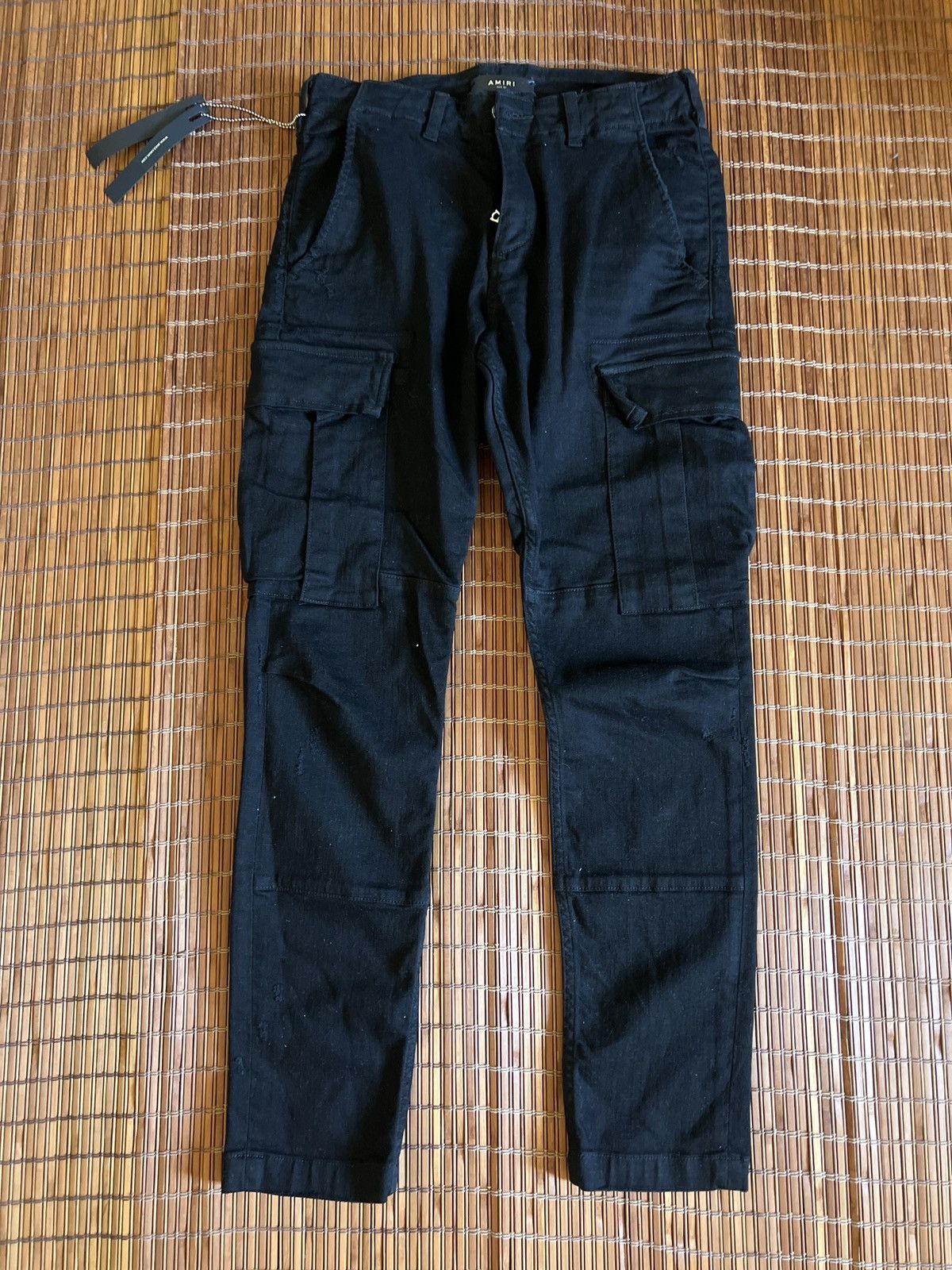 Amiri Mike Amiri Black Cargo Denim Tapered jeans with pockets Size 27" / US 4 / IT 40 - 4 Thumbnail