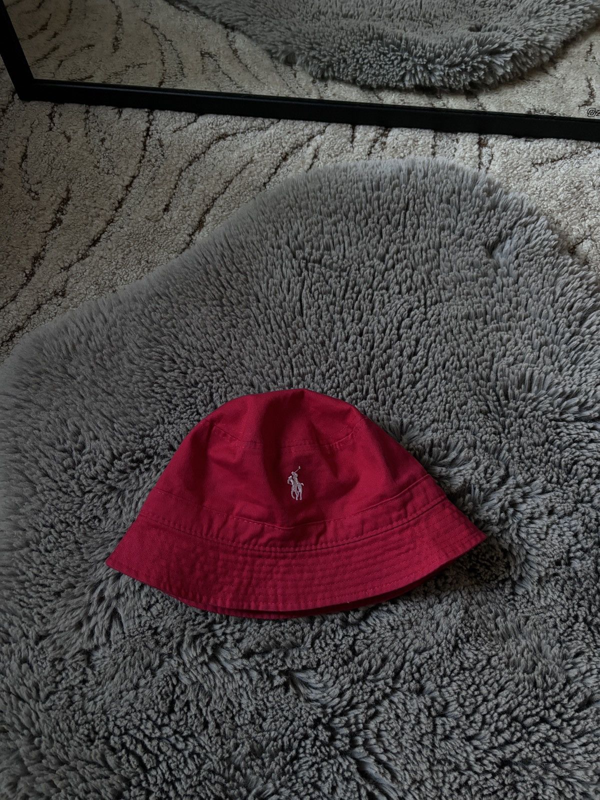 Red polo bucket hat sales