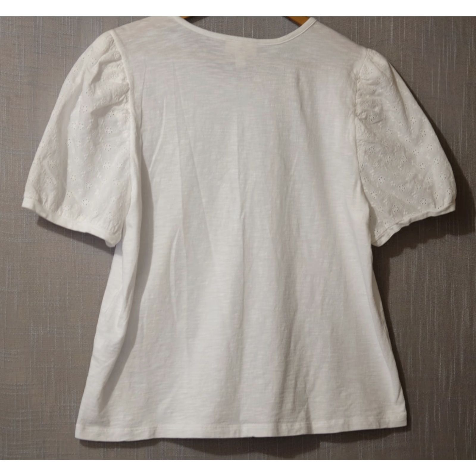 Style & Co Style & Co White Puff Short Sleeve Blouse Stretch Womens XL A2-29 Blouse Size XL / US 12-14 / IT 48-50 - 5 Thumbnail