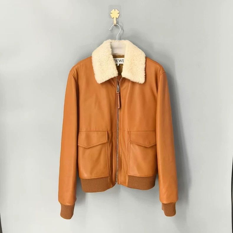 Loewe Loewe Brown Leather Collar Zip Jacket-yf Size US L / EU 52-54 / 3 - 1 Thumbnail