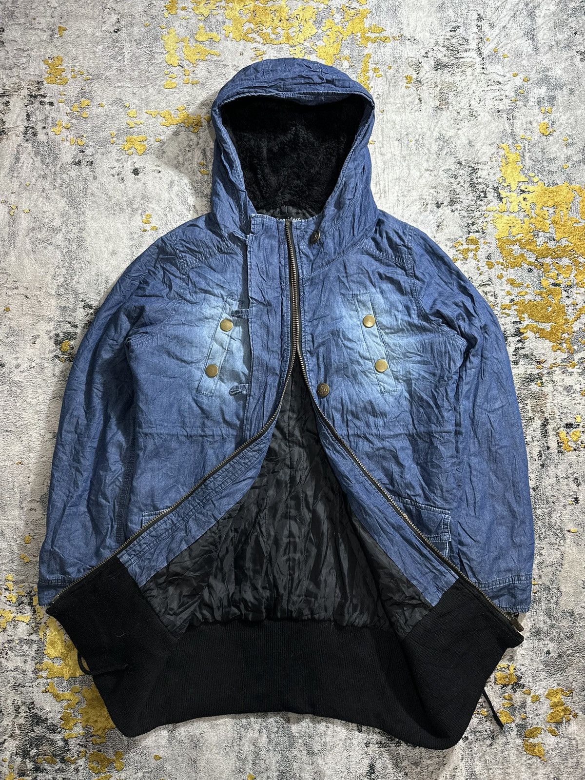 GOA 00s G.O.A LGB STYLE SORRIDERE WASHED MOHAIR HOODIE JACKET Size US XL / EU 56 / 4 - 3 Thumbnail