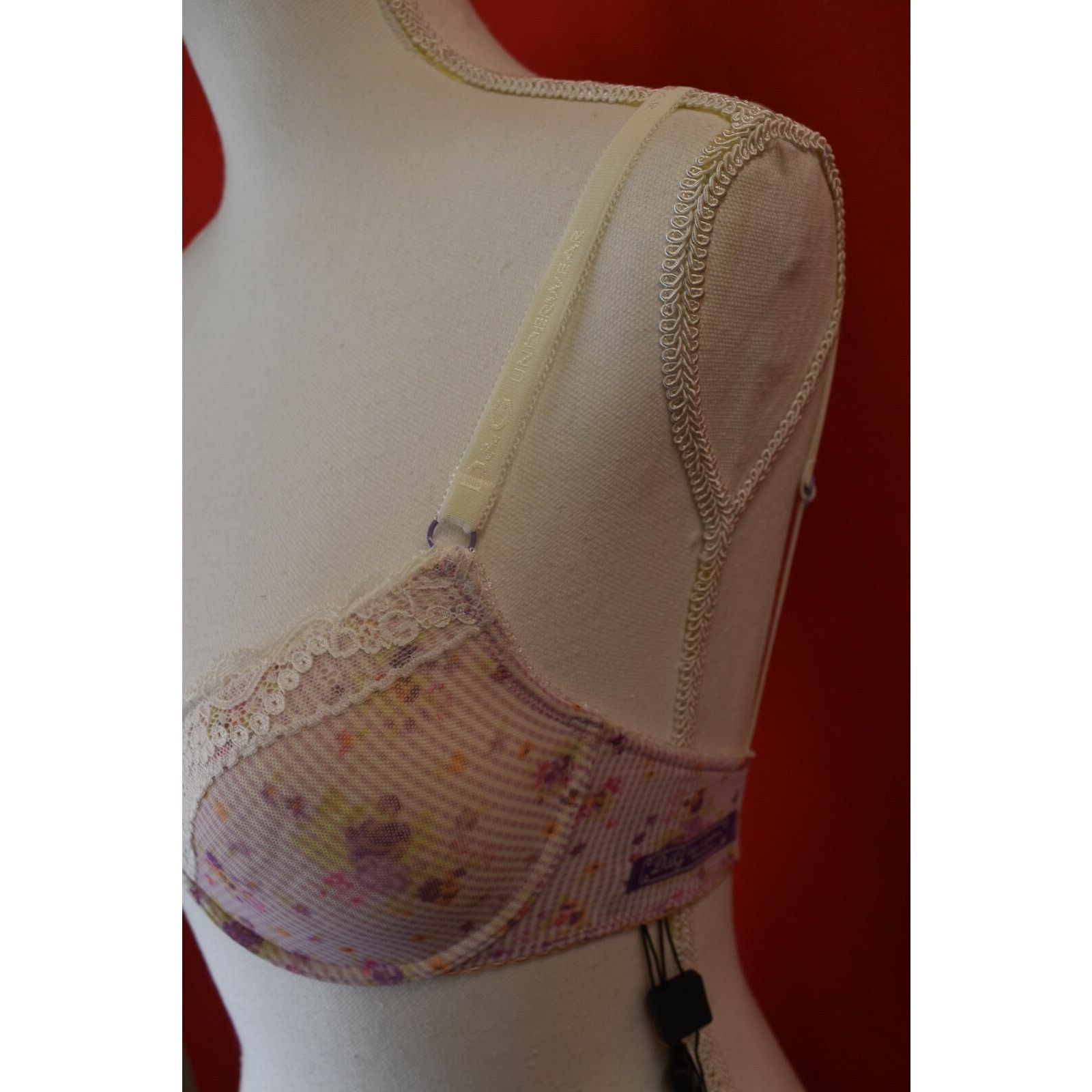 Dolce & Gabbana DOLCE GABBANA MULTICOLOR FLORAL PLUNGE PUSH UP BRA 32 D Size ONE SIZE - 3 Thumbnail