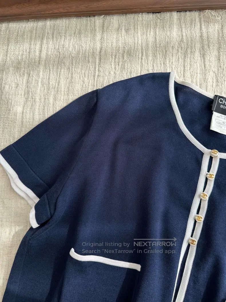 Chanel Chanel 96C white rolled-edge short-sleeved sweater Size M / US 6-8 / IT 42-44 - 6 Thumbnail