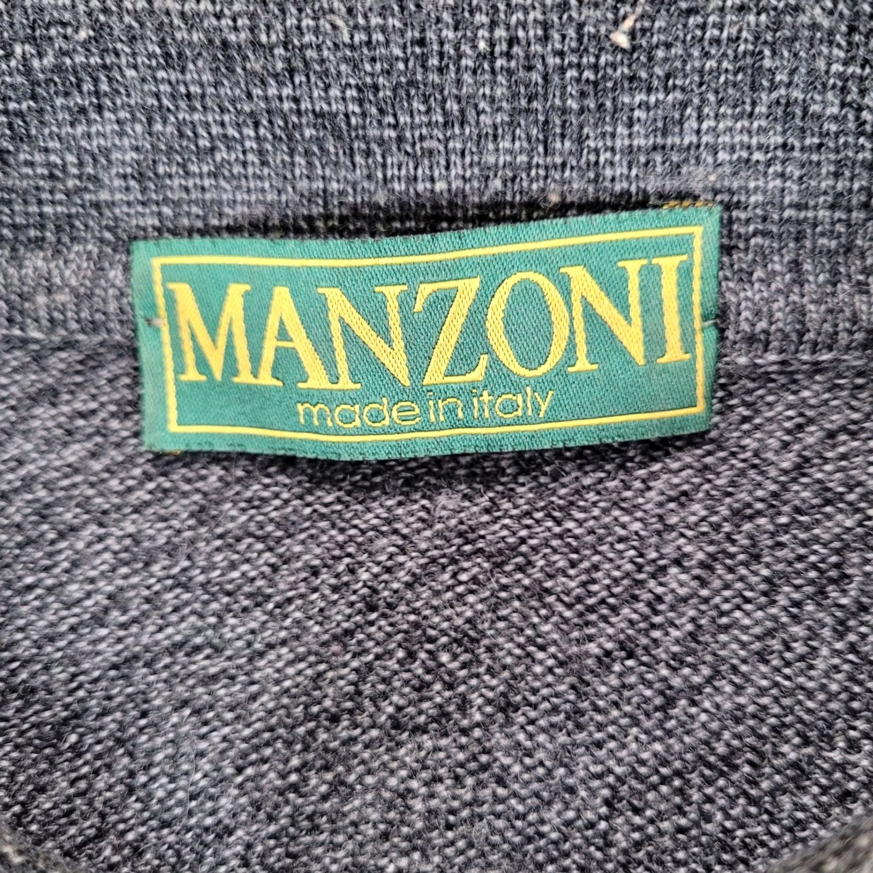Vintage VINTAGE Manzoni Mens Gray Wool Mix Grandpa Dad 1/4 Zip Long Sleeve Sweater Made Italy L Size US L / EU 52-54 / 3 - 2 Thumbnail