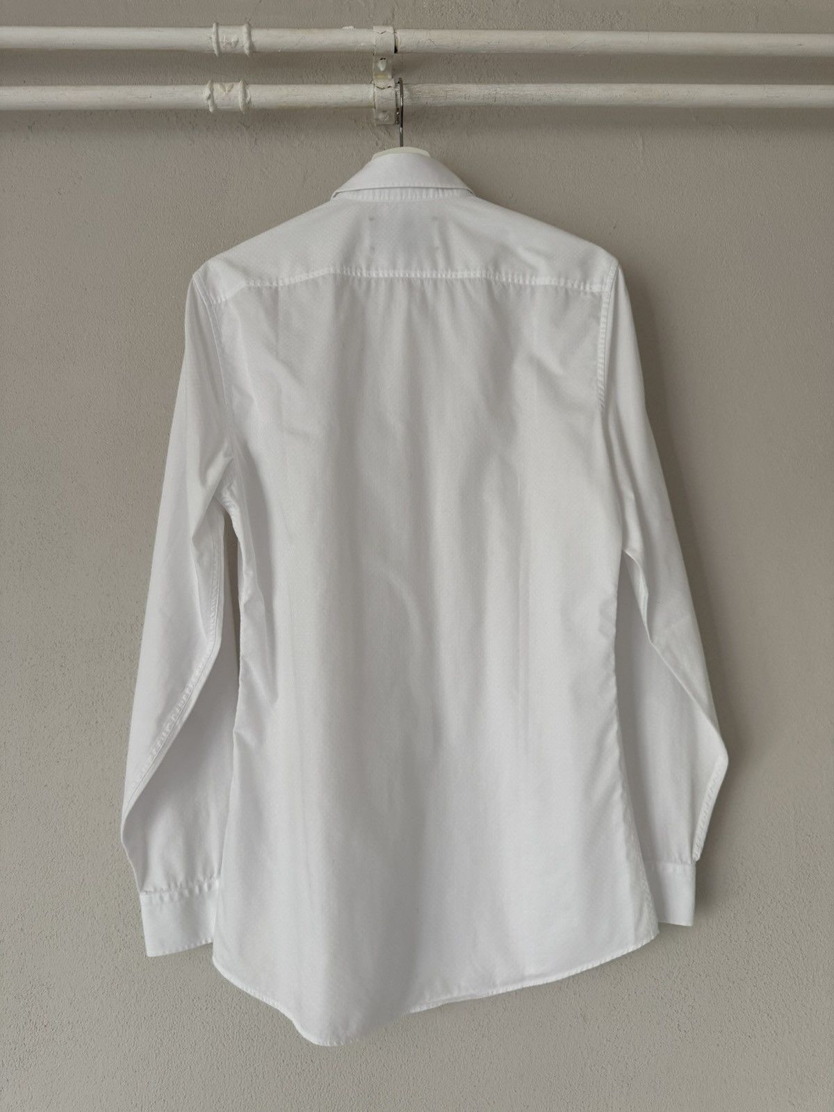 Gucci White Diamond-Pattern Textured Cotton Shirt Size US M / EU 48-50 / 2 - 2 Thumbnail
