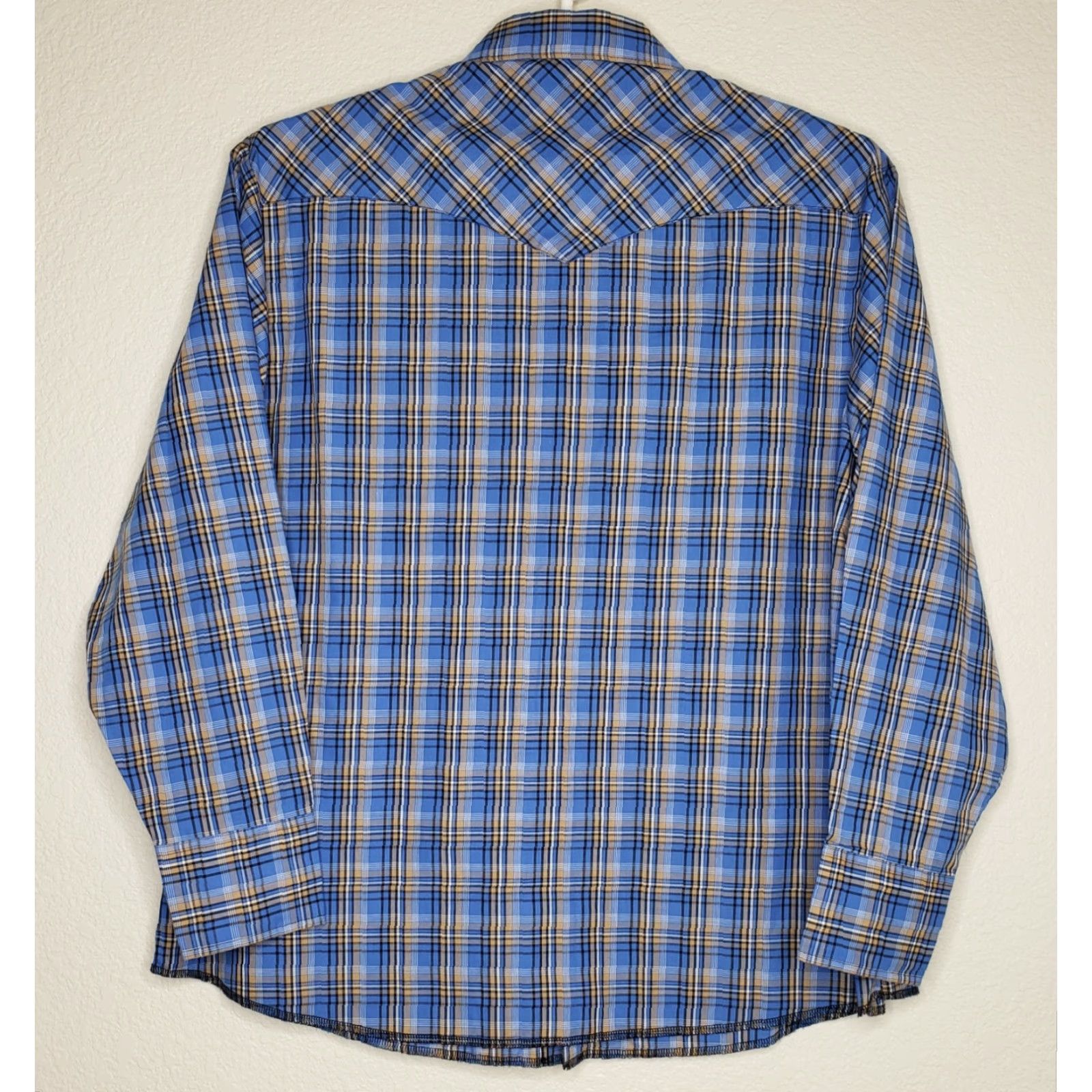 Wrangler VINTAGE Wrangler Western Pearl Snap Mens Shirt XXL Blue Plaid Long Sleeve Collared Size US XXL / EU 58 / 5 - 2 Thumbnail