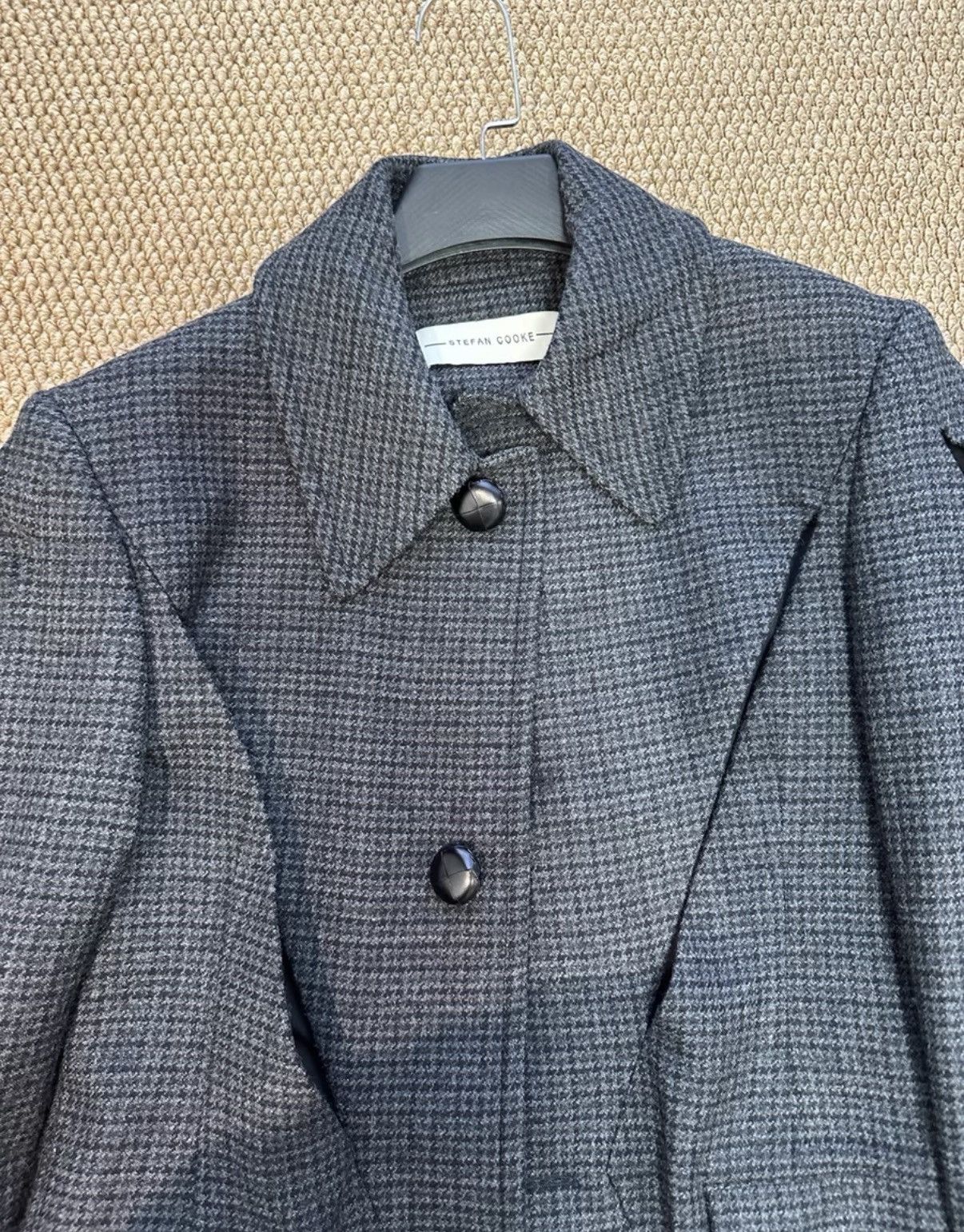 Stefan Cooke Stefan Cooke 19AW Grey Plaid Deconstructed Wool Coat K23 Size US M / EU 48-50 / 2 - 5 Thumbnail