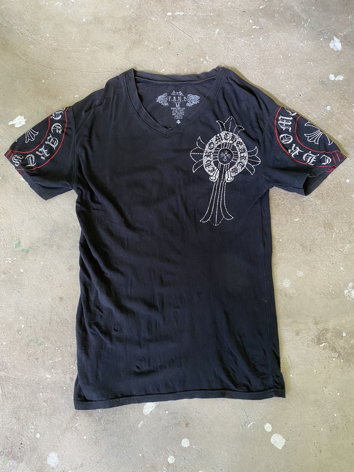 Japanese Brand Y.A.N.C Chrome Hearts Inspired Cross Sleeve Tee M Size US M / EU 48-50 / 2 - 1 Thumbnail