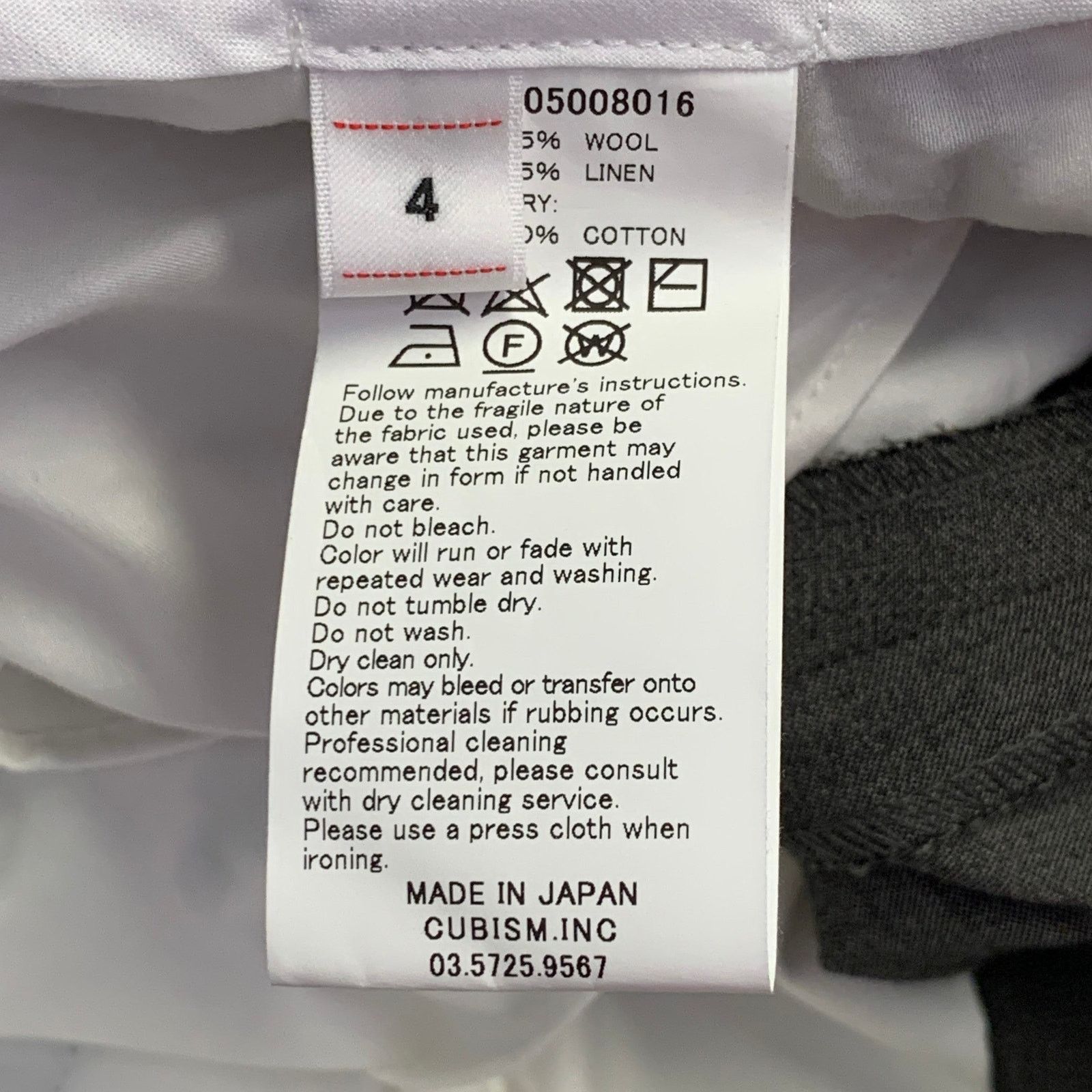 Visvim Dalton Slacks Grey Wool Linen Tapered Zip Fly Dress Pants Size US 34 / EU 50 - 4 Thumbnail