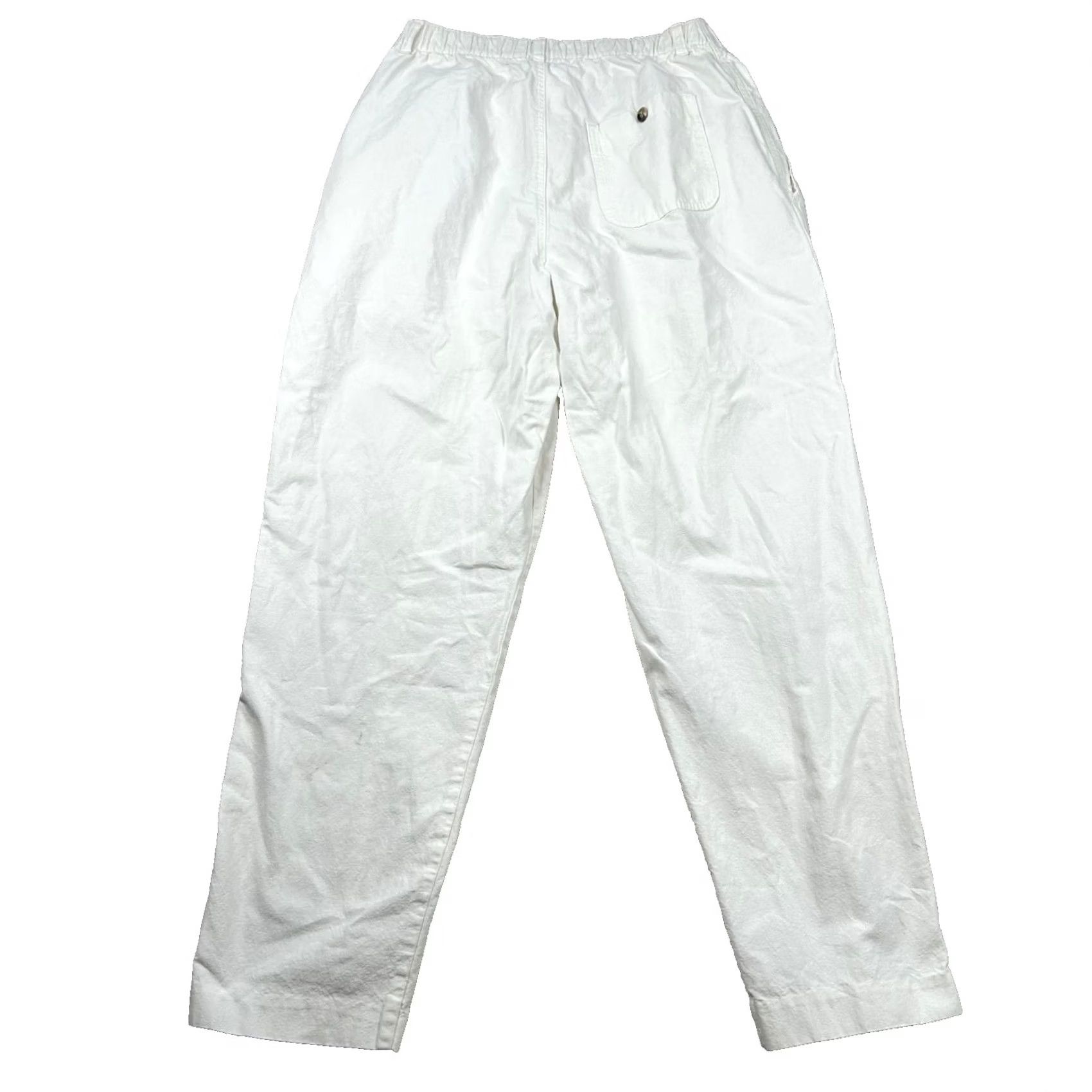 Vintage VINTAGE LL Bean Pants Womens 12 Linen Blend Mom High Rise Taper 80s USA White Size 34" / US 12 / IT 48 - 2 Thumbnail
