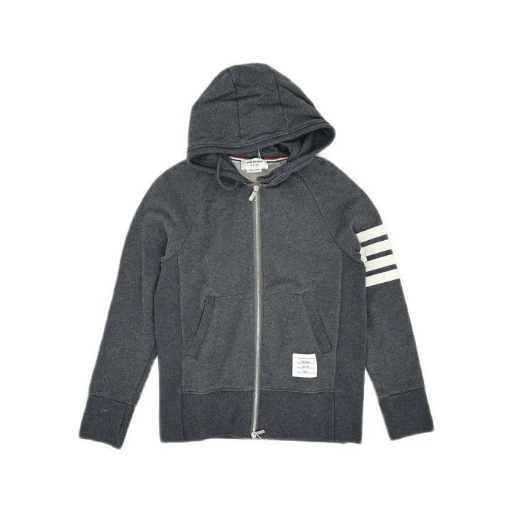 Thom Browne Thom Browne Classic Gray Zippered Hoodie for Men -2507 Size US M / EU 48-50 / 2 - 8 Thumbnail