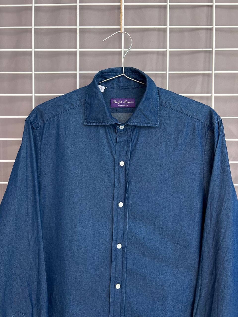 Ralph Lauren Purple Label Ralph Lauren Purple Label Indigo Button Shirt Size 14.5 or M Size US M / EU 48-50 / 2 - 2 Thumbnail