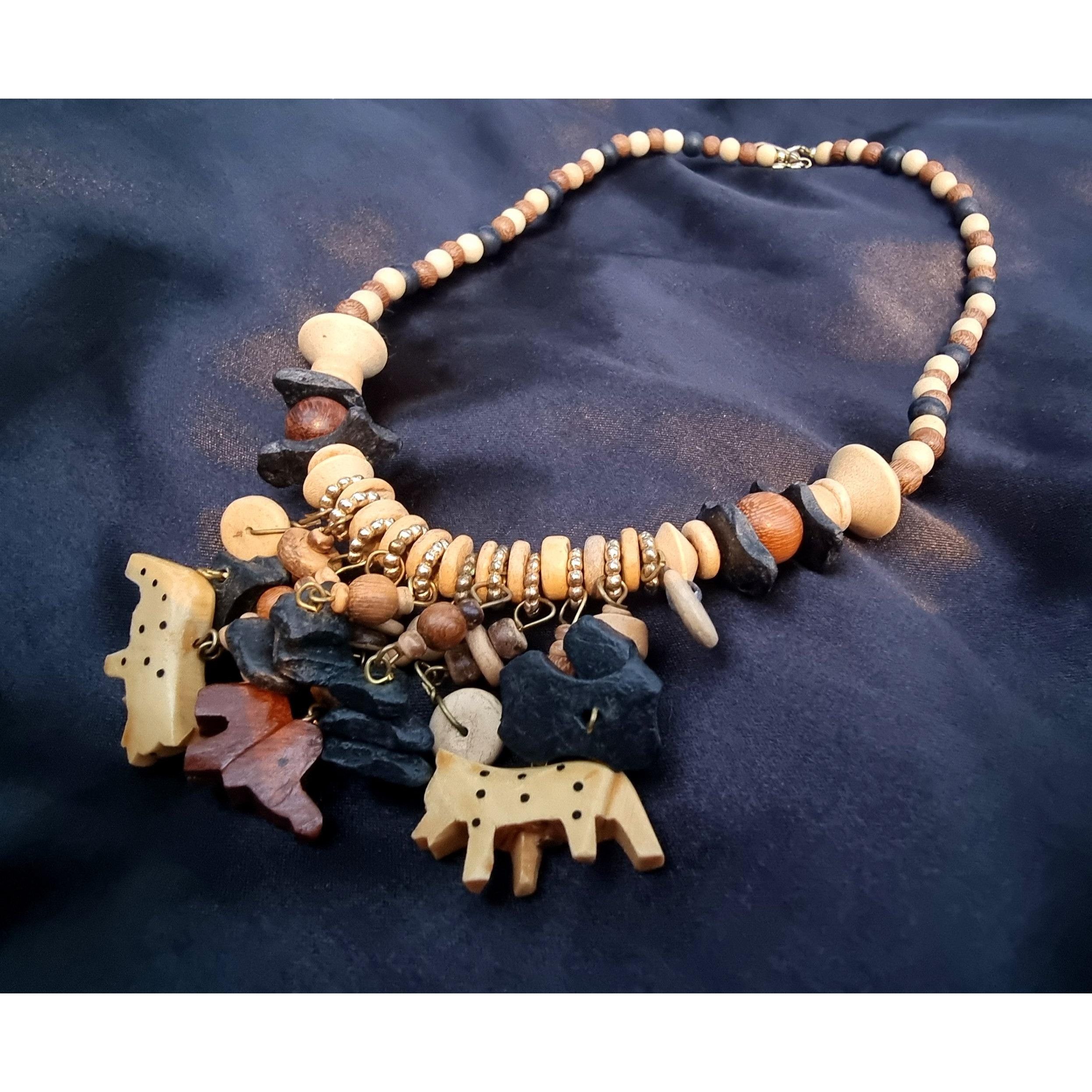 Other Vintage Wooden Handcarved Animal Beaded Necklace Size ONE SIZE - 1 Thumbnail