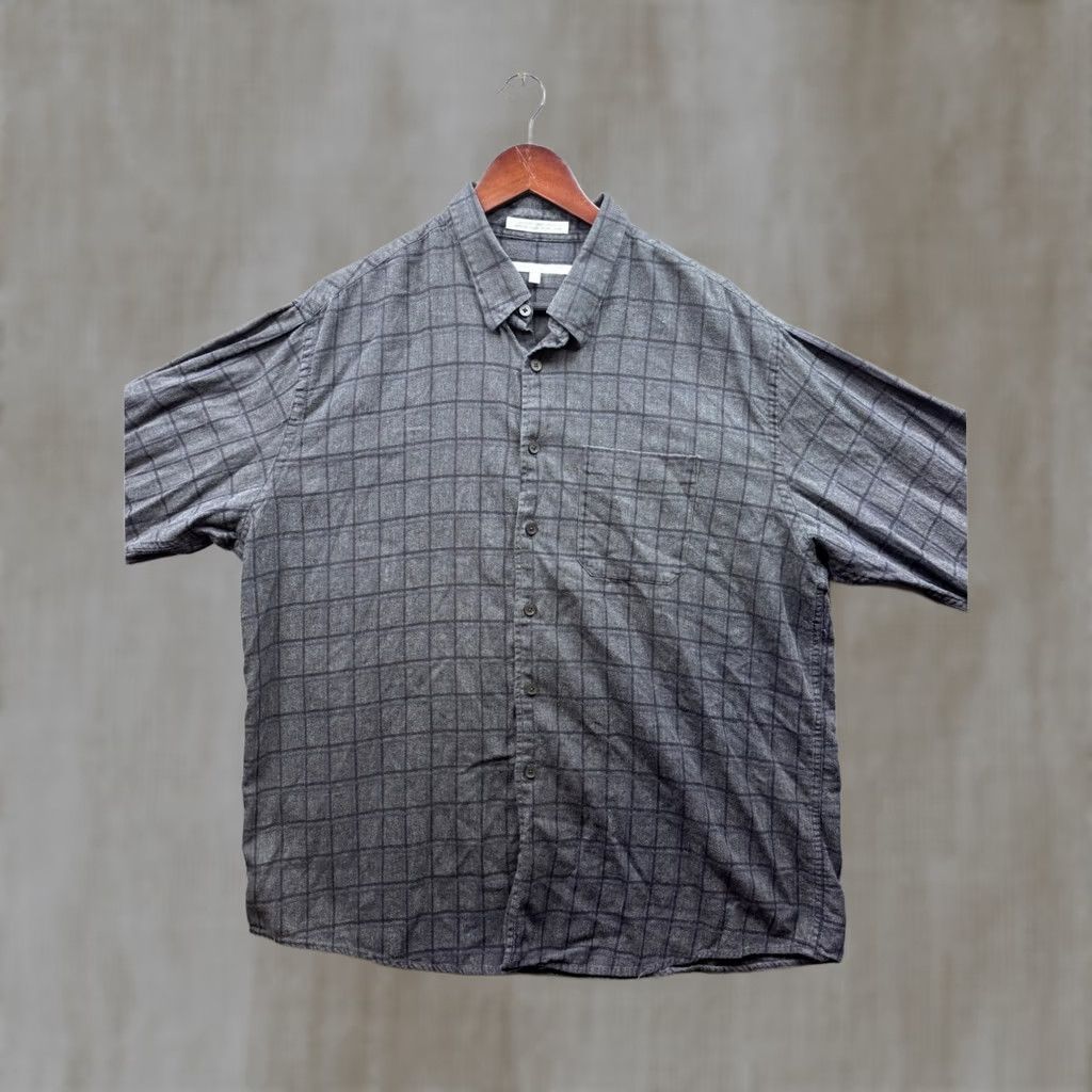 Perry Ellis Perry Ellis Mens XL Gray Plaid Button-Down Shirt 100 Cotton Long Sleeve Casual Size US XL / EU 56 / 4 - 1 Thumbnail