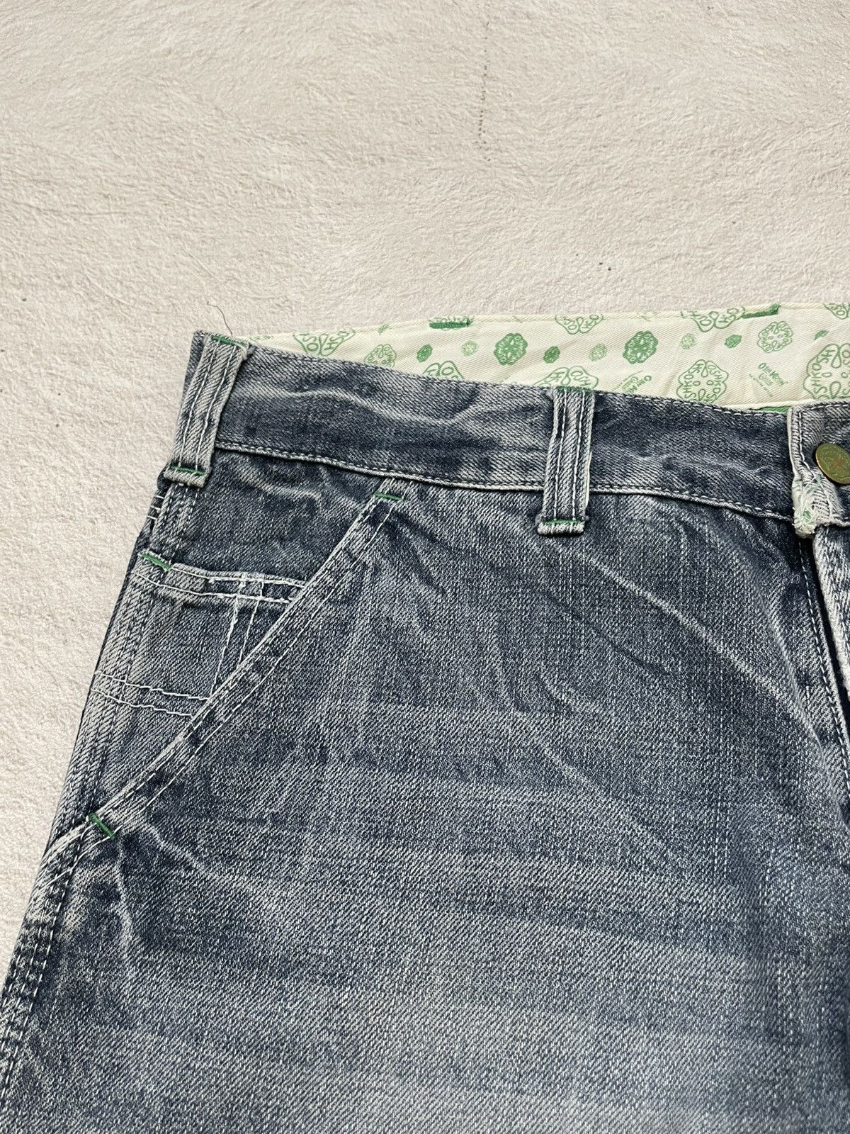 Japanese Brand 2000s Oskosh Jorts Denim Carpenter Jeans Washed Y2K Japan Size US 35 - 4 Thumbnail