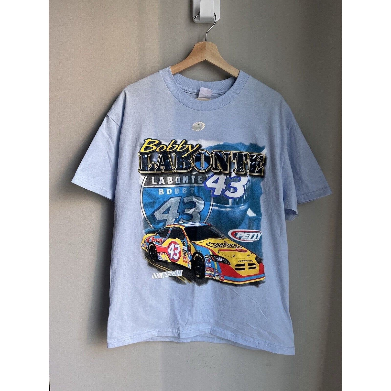NASCAR NEW VINTAGE NASCAR LABONTE #43 CHEERIOS BLUE T SHIRT SIZE L Size US L / EU 52-54 / 3 - 1 Thumbnail