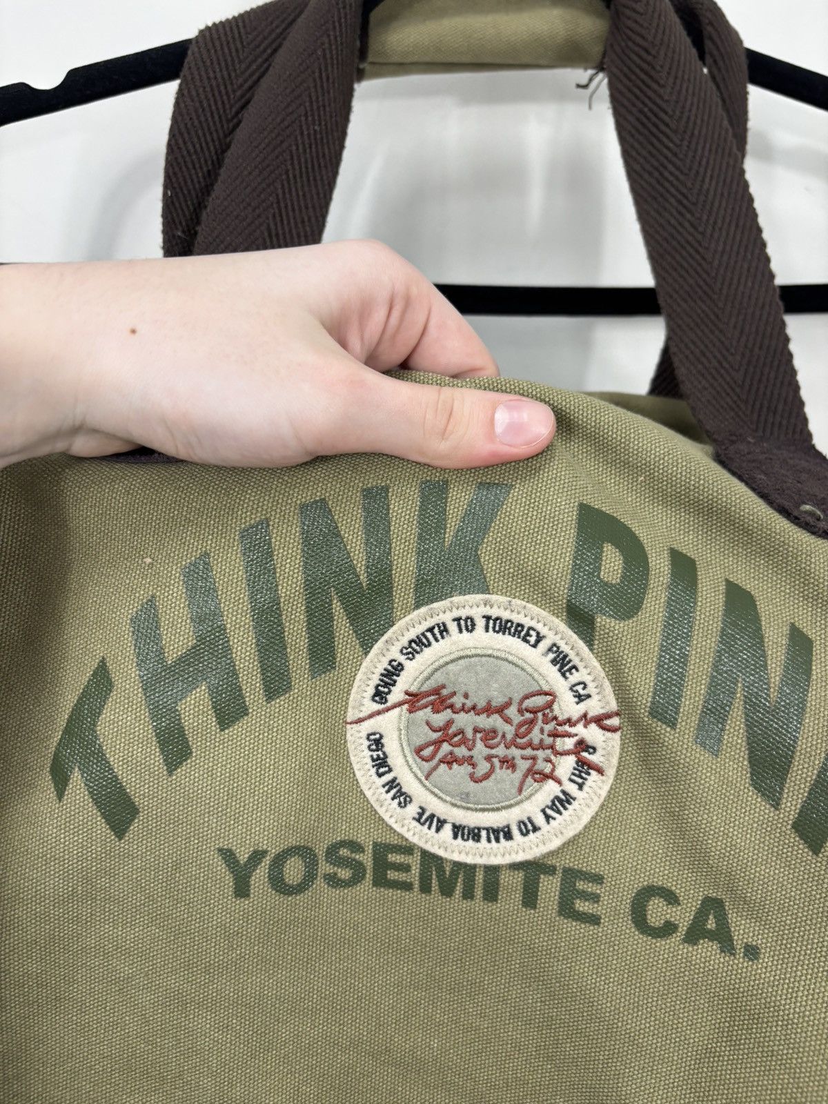 Other Vintage Think Pink Yosemite Canvas Leather Duffle Bag Size ONE SIZE - 10 Thumbnail