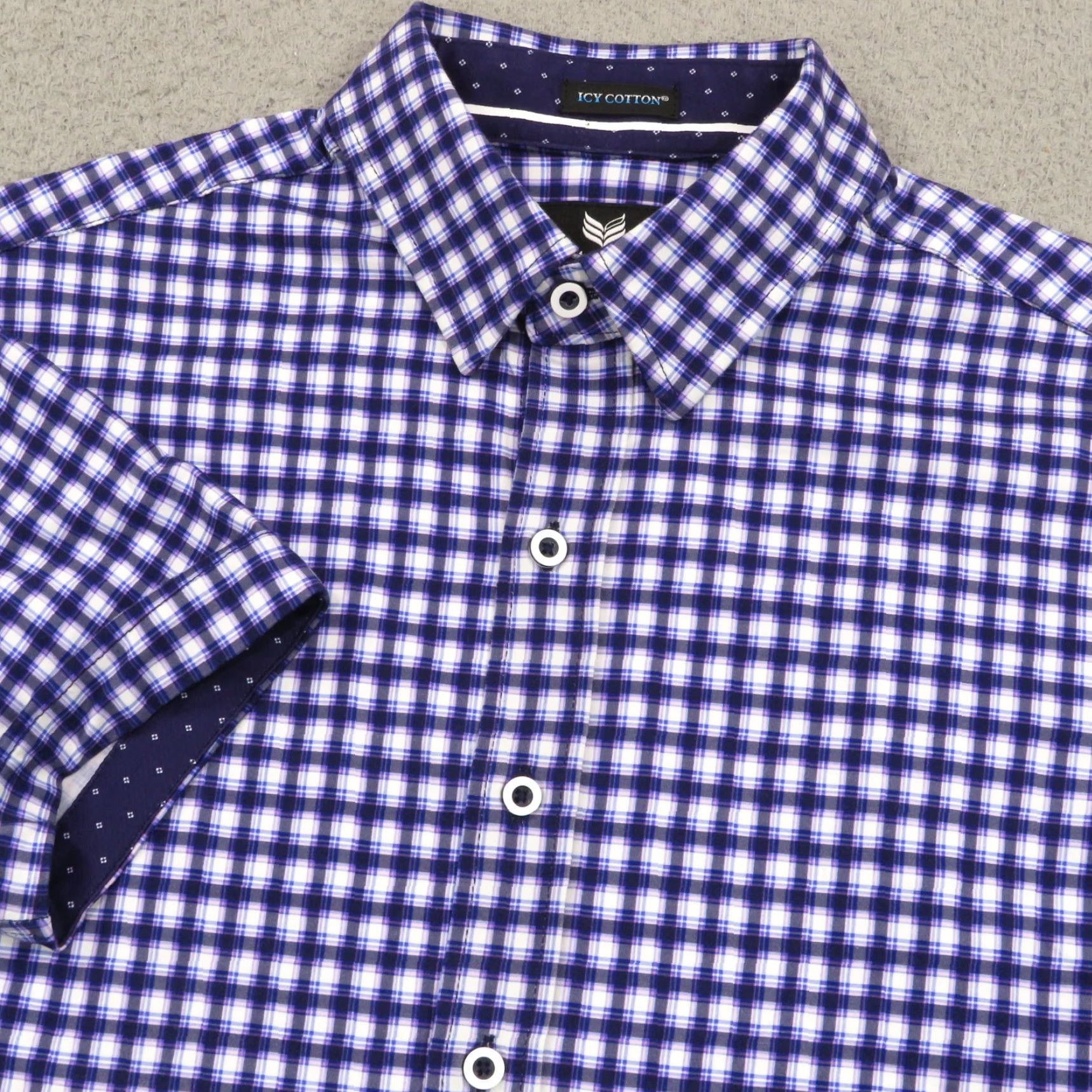 Vintage Buttercloth Shirt Mens Small SLIM Icy Cotton Performance Cooling Plaid Blue Flex Size US S / EU 44-46 / 1 - 2 Thumbnail