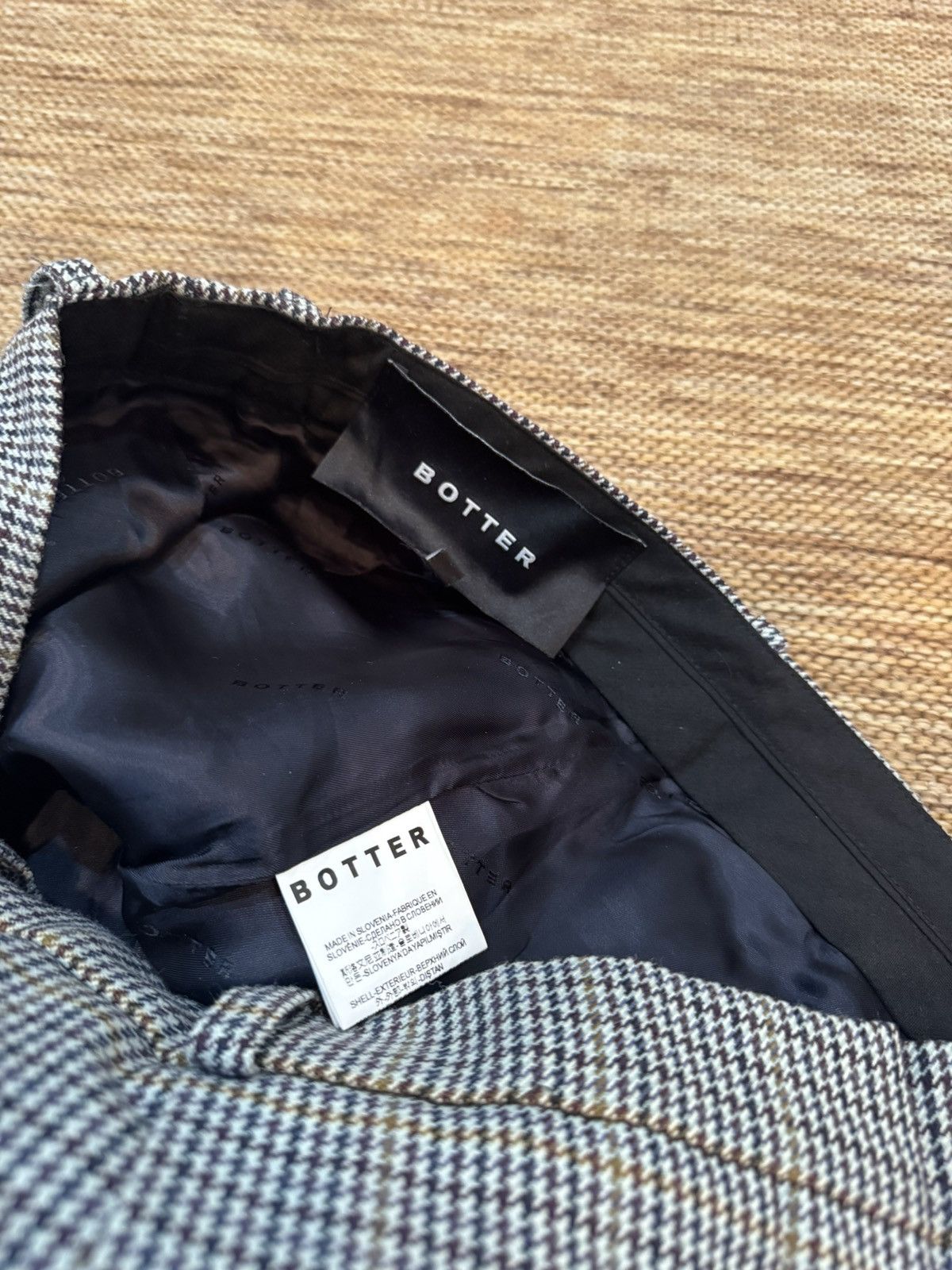 BOTTER Botter Wide Leg Oversized Blue Houndstooth Trousers Size US 32 / EU 48 - 4 Thumbnail