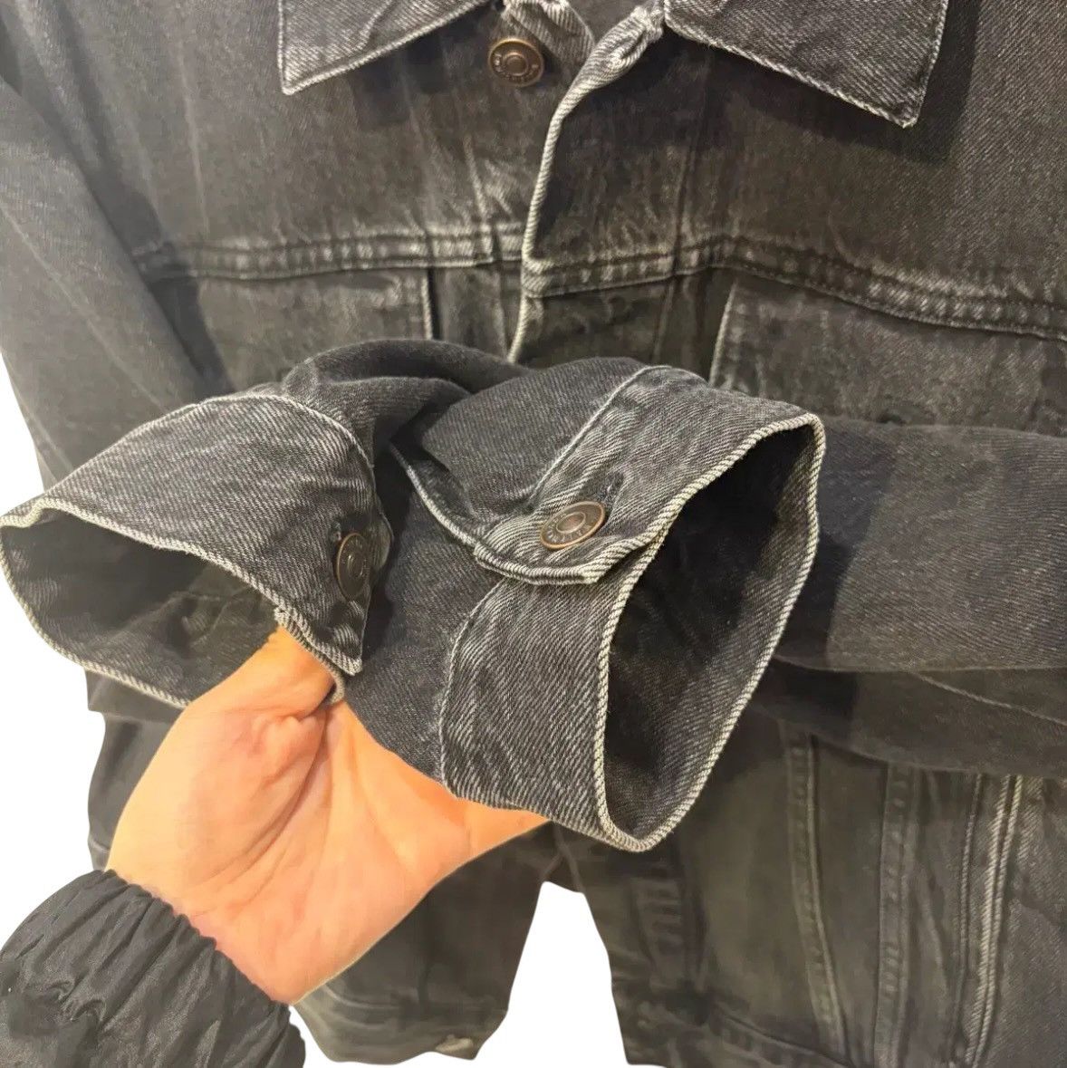 Balenciaga Balenciaga Swing Denim Jacket Black Size US XXS / EU 40 - 7 Thumbnail