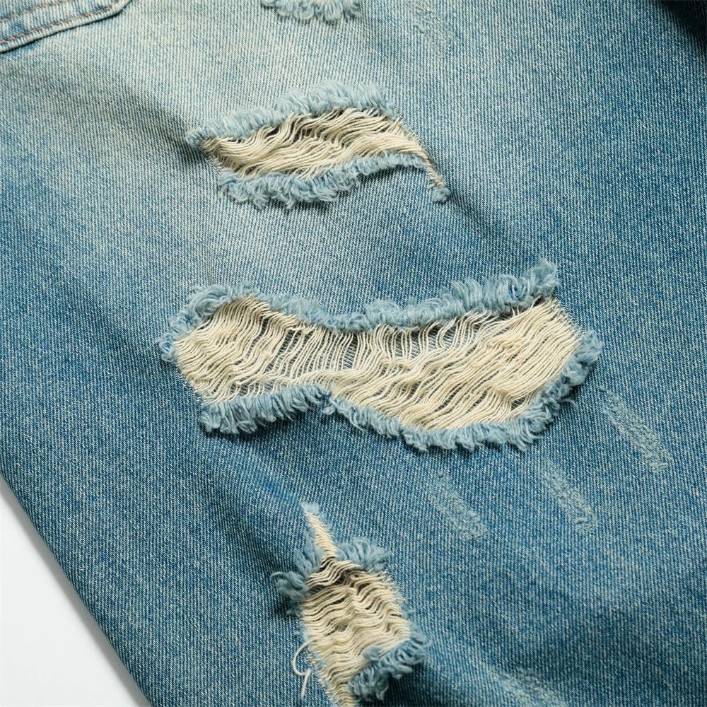 Jean American distressed men's vintage wide-leg ripped jeans Size US 32 / EU 48 - 6 Thumbnail