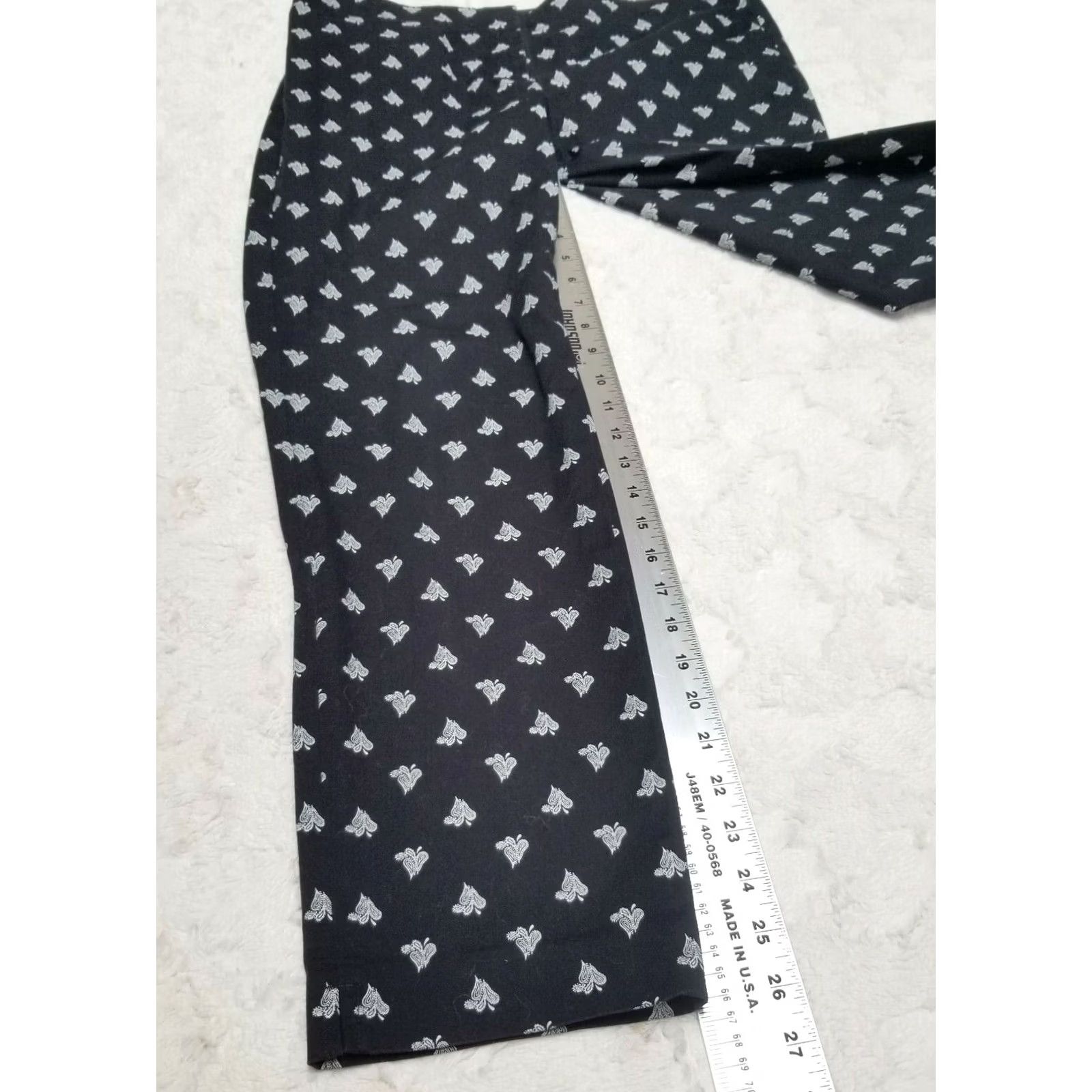 J. Jill J.Jill Womens Black White Paisley Print Crop Trouser Pants Size 10 Straight Leg Size 32" / US 10 / IT 46 - 6 Thumbnail