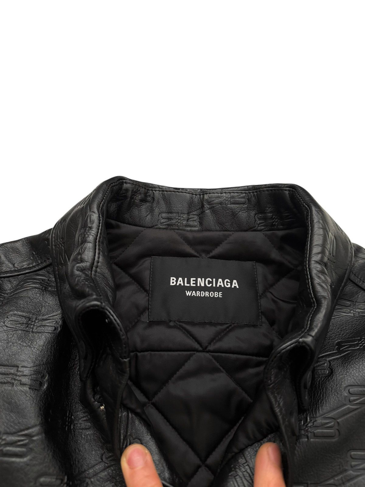 Balenciaga $6,900 Leather Debossed Logo Over Shirt Size US M / EU 48-50 / 2 - 3 Thumbnail