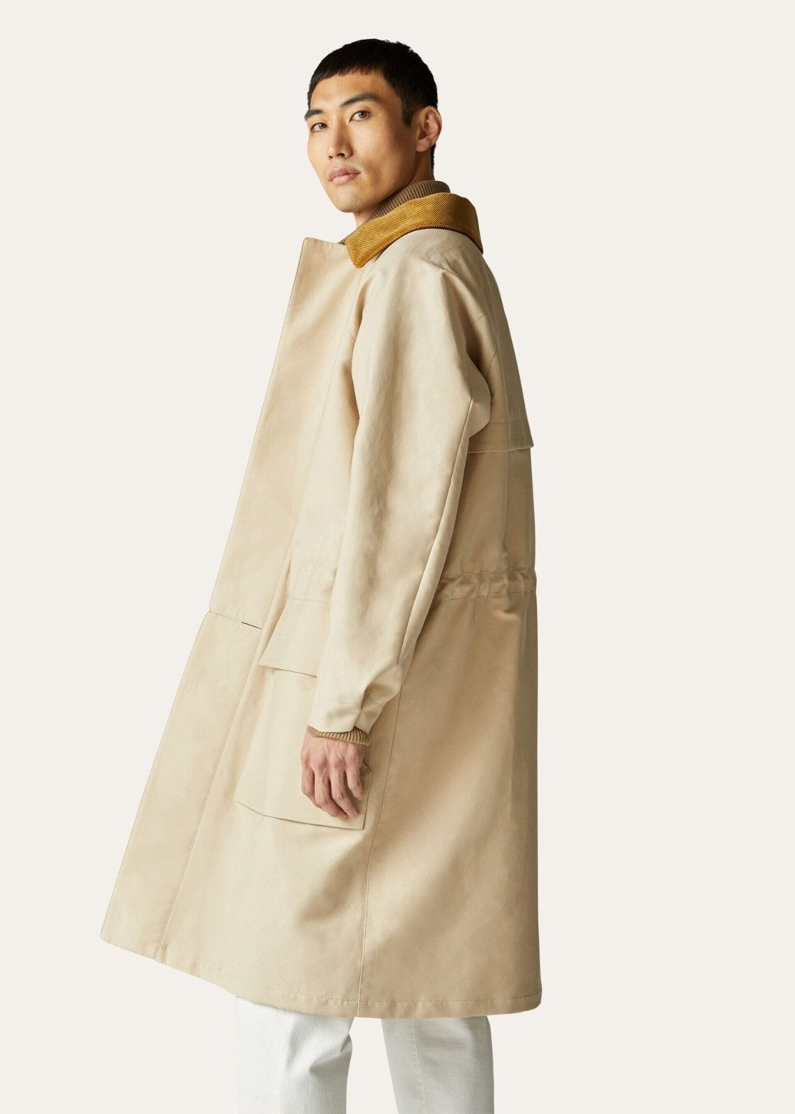 Loro Piana o1srvl11e1124 Horsey Plain Cotton Coat in Beige Size US M / EU 48-50 / 2 - 4 Thumbnail