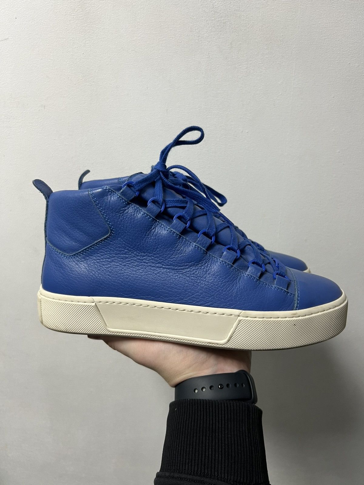 Balenciaga Balenciaga Arena Blue/White Leather High Tops Size 7 40 Size US 7 / EU 40 - 2 Thumbnail