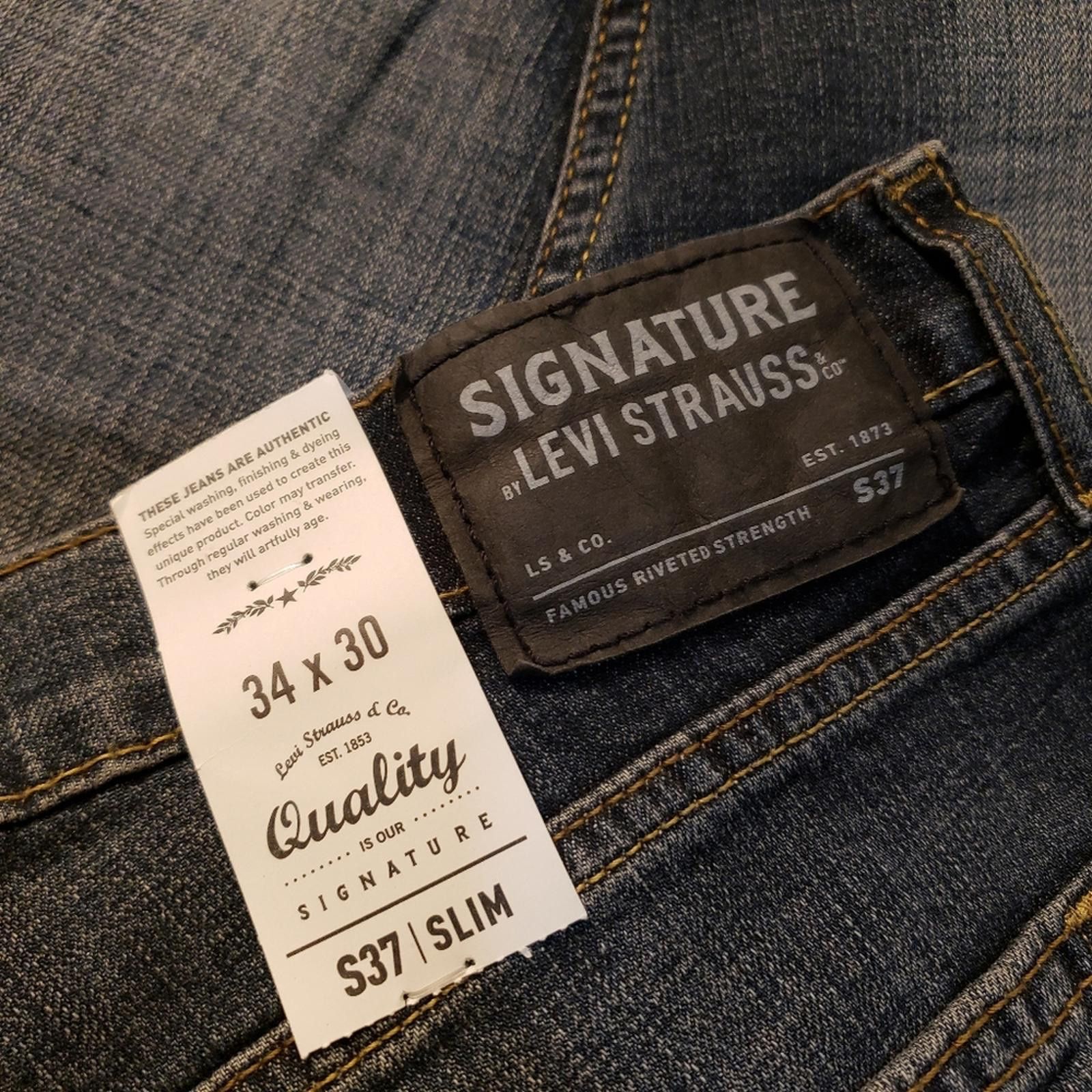 Levi's Levi’s NWT Signature Flex S37 Slim 43x30 denim Size US 34 / EU 50 - 2 Thumbnail