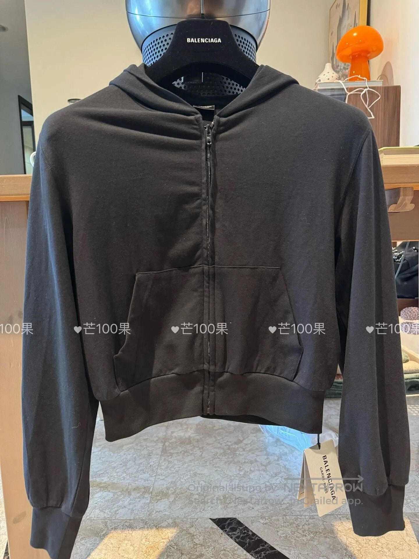 Balenciaga 24SS Garde-Robe Black Hoodie.