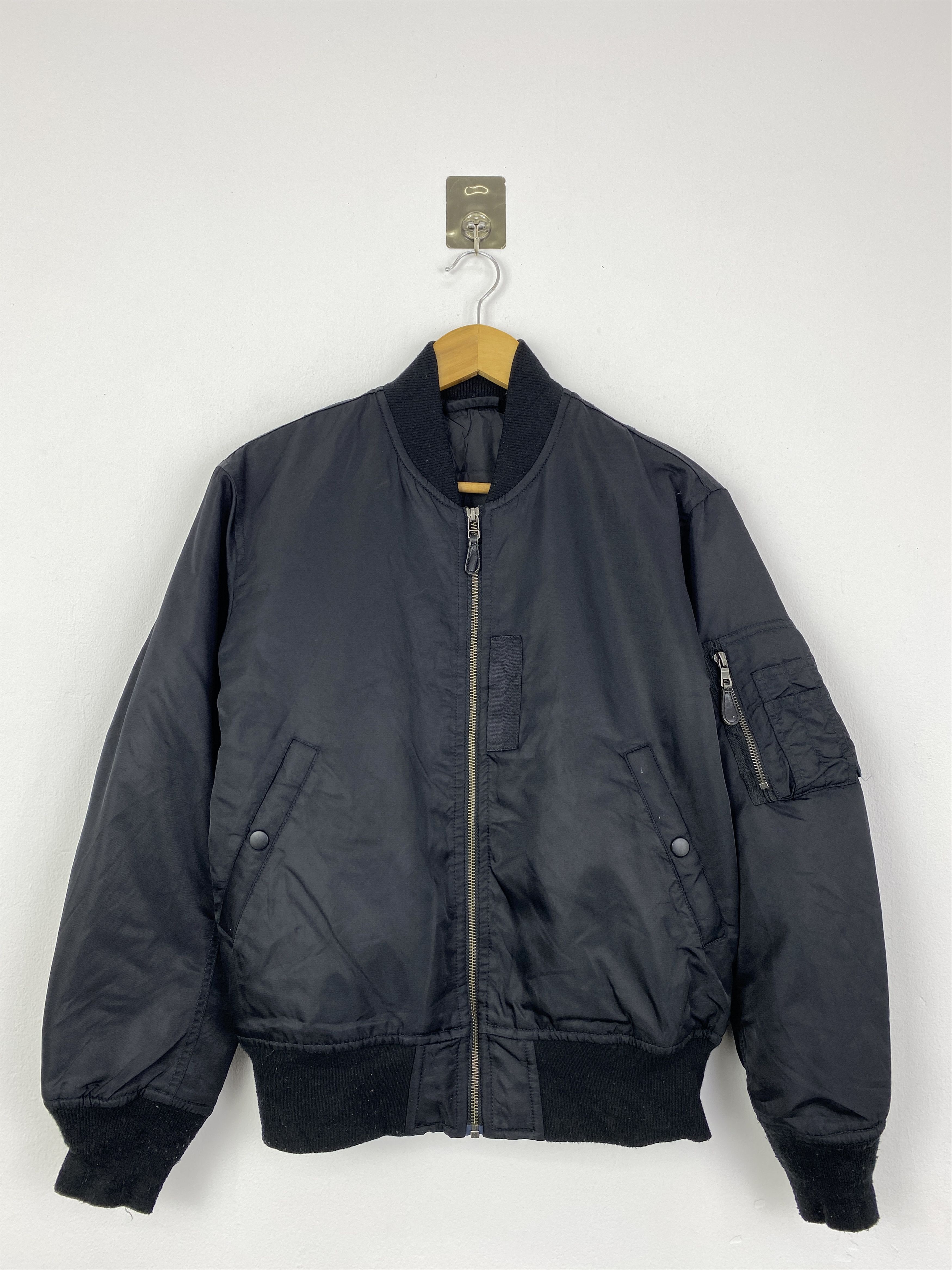 GU Vintage GU Full Zipper Black Bomber Jacket JA0181 Size US S / EU 44-46 / 1 - 1 Thumbnail