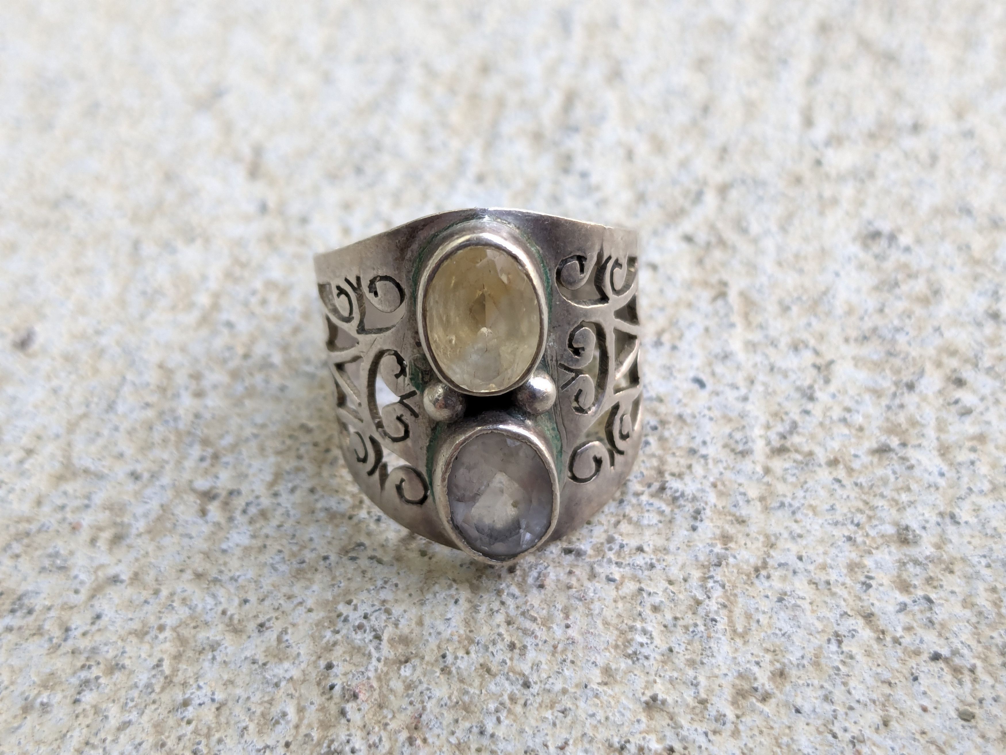 Jewelry × Sterling Silver Vintage Sterling Silver Ring 7 Citrine Size ONE SIZE - 5 Thumbnail