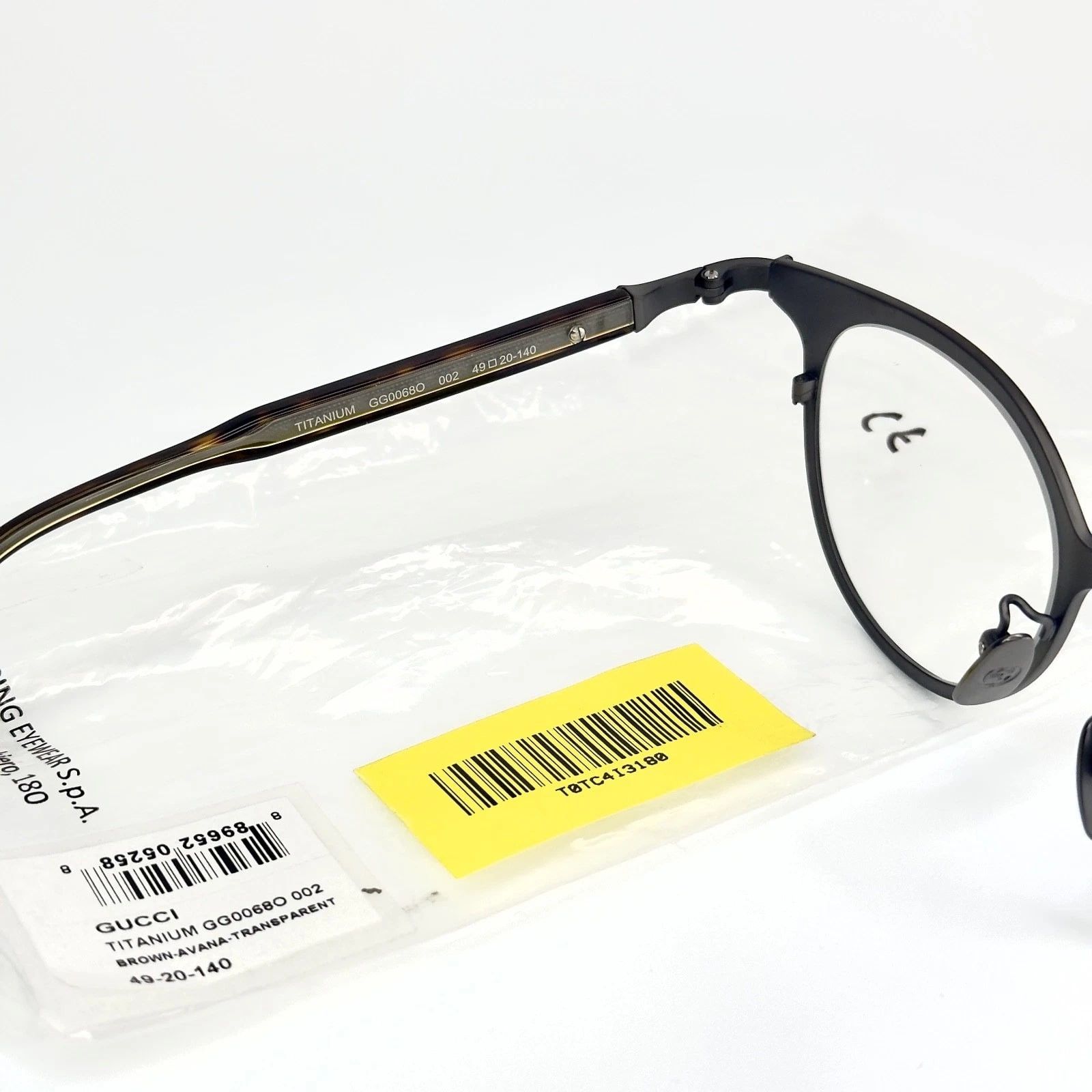 Gucci GUCCI GG0068O 0068 Titanium Brown Gold Eyeglasses 002 Size ONE SIZE - 2 Thumbnail