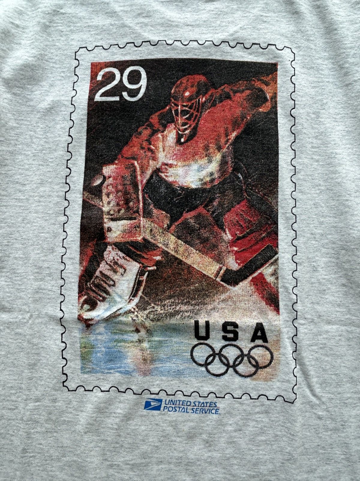 Fruit Of The Loom Vintage 90s Roanoke Express USA Olympics x USPS Promo Tee Size US L / EU 52-54 / 3 - 2 Thumbnail