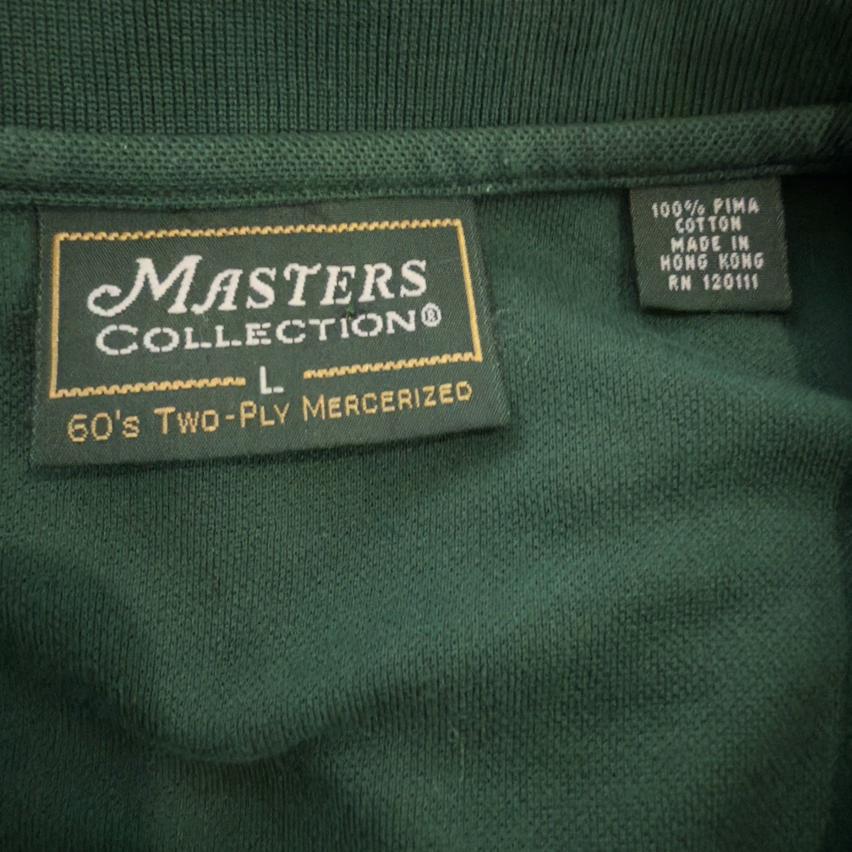 Vintage Masters Collection Polo Golf Shirt 100% Pima Cotton Green Mens Size L Polo Shirt Golf Mens L Green 100% Cotton Luxury Masters Collection Size US L / EU 52-54 / 3 - 4 Thumbnail