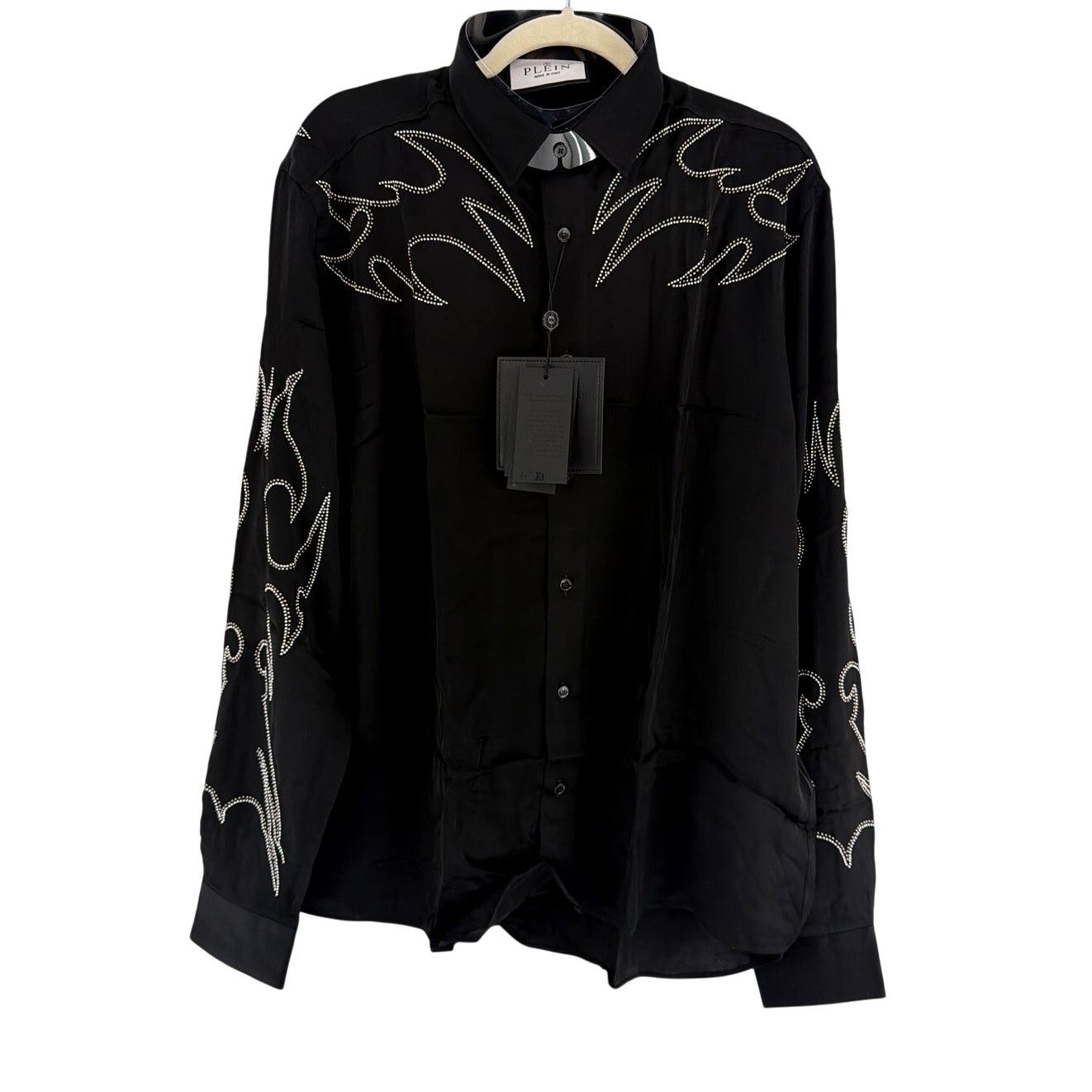Philipp Plein Philipp Plein Men's Black Embellished Texas Shirt Size XXL Size US XXL / EU 58 / 5 - 6 Thumbnail