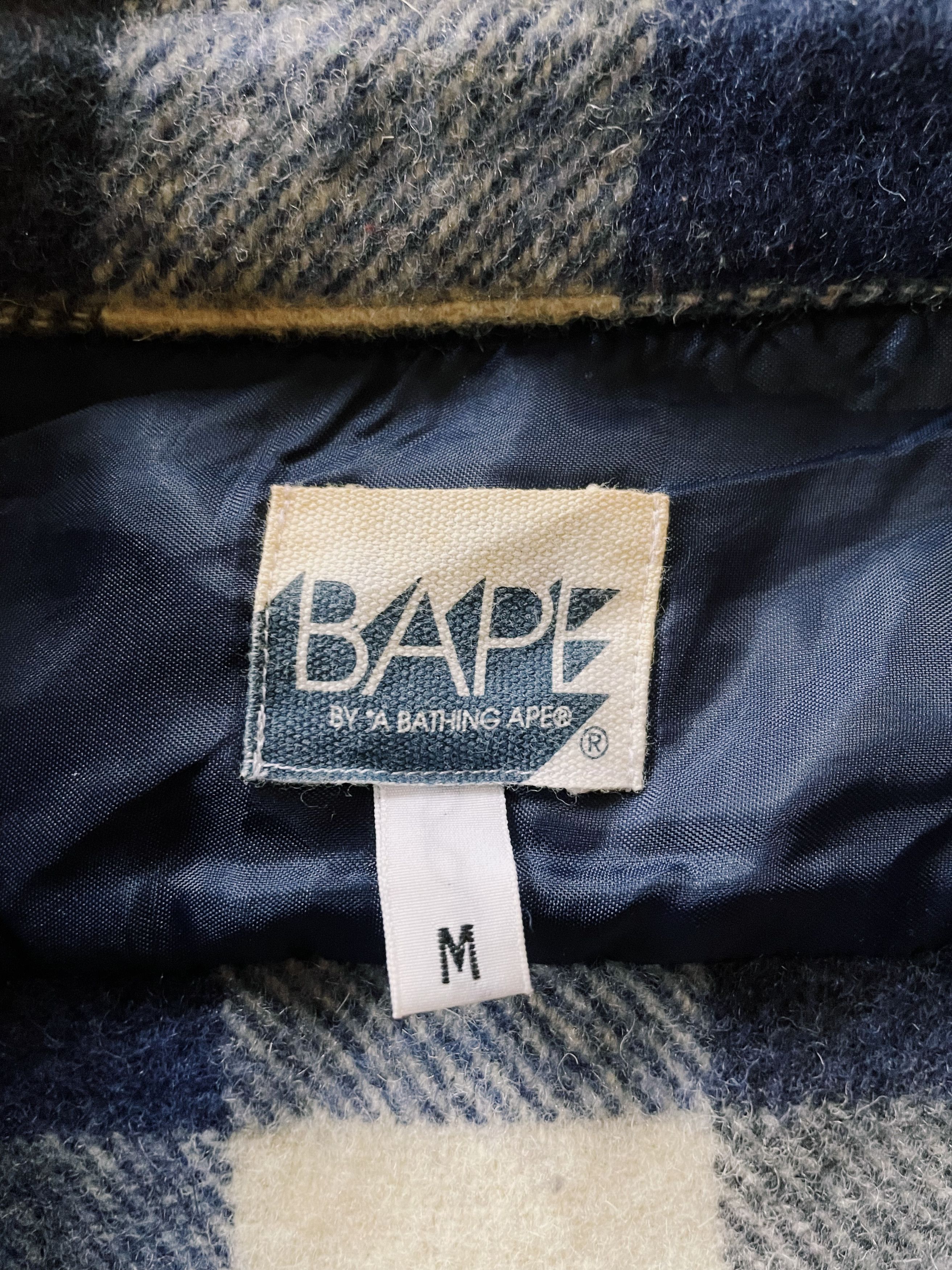 Bape × Nigo × Vintage Vintage Y2K Bape A Bathing Ape Checkered CPO Wool Shirt Size US M / EU 48-50 / 2 - 3 Thumbnail