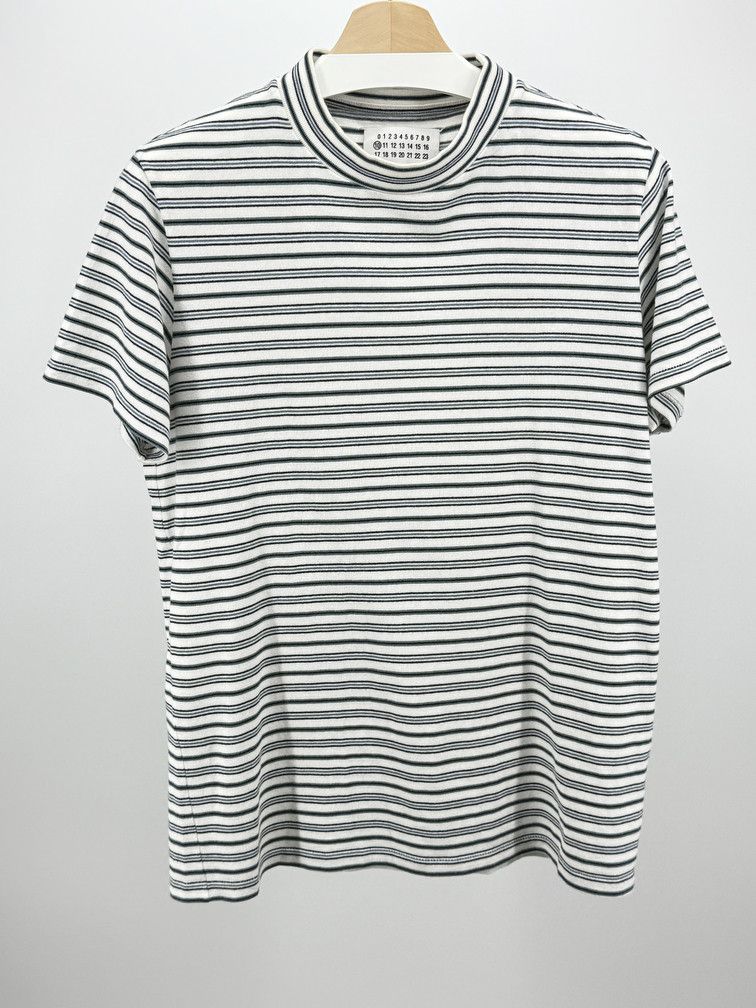 Maison Margiela Striped Mockneck T-Shirt Size US S / EU 44-46 / 1 - 1 Thumbnail