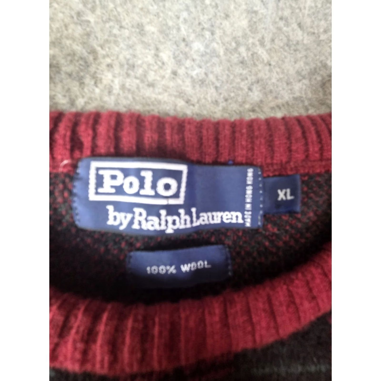 Polo Ralph Lauren VINTAGE Polo Ralph Lauren Sweater Red Wool Check Knit Crew Neck Long Sleeve XL Men Pullover Size XL Size US XL / EU 56 / 4 - 2 Thumbnail
