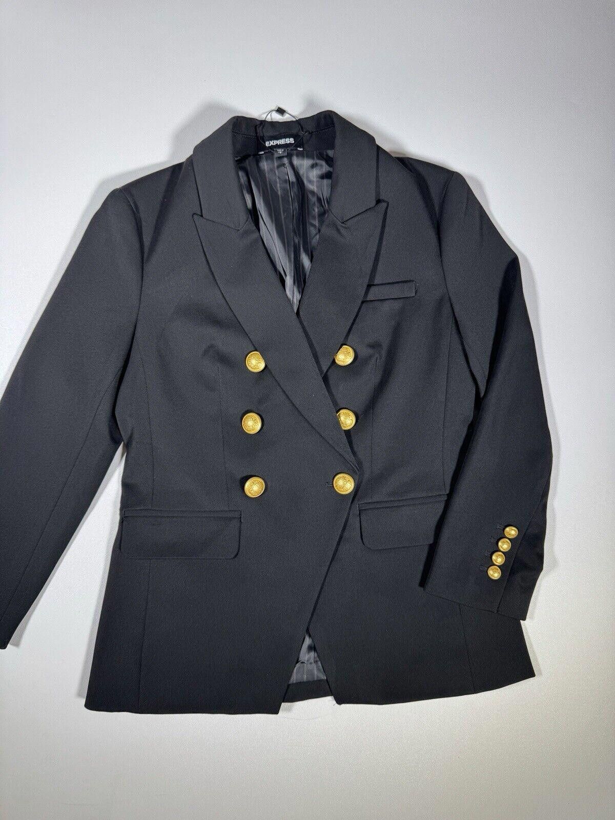 Express EXPRESS SOFT SLEEK casual jacket NOVELTY BUTTON BLAZER SZ 6 Size M / US 6-8 / IT 42-44 - 1 Thumbnail