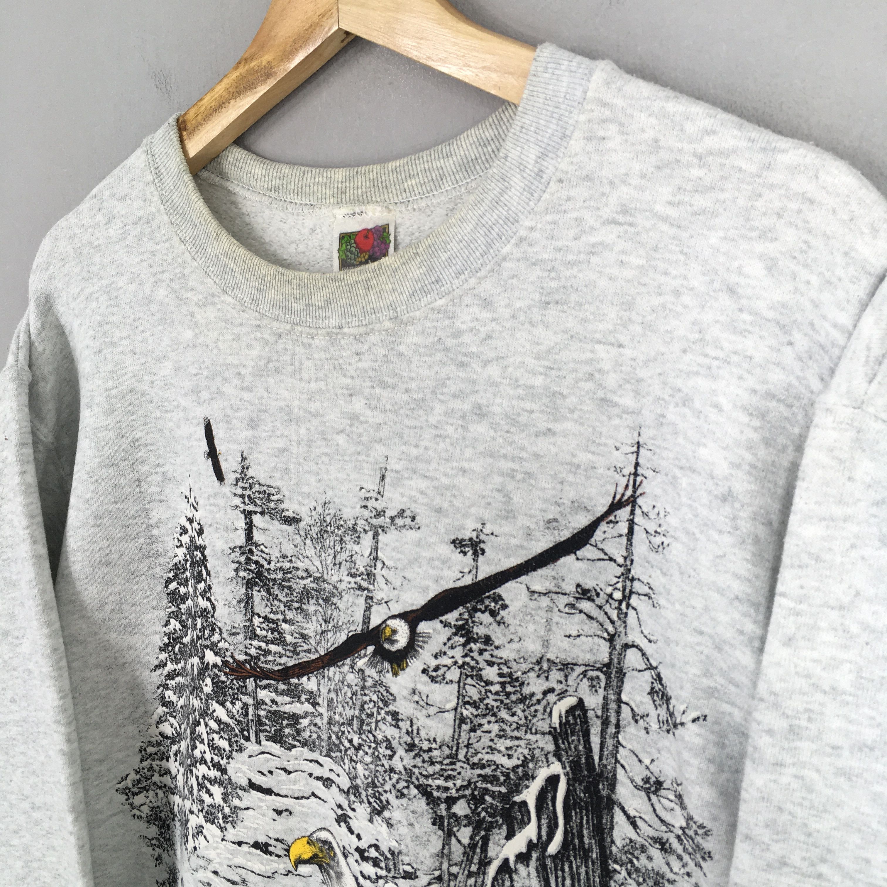 Fruit Of The Loom × Vintage Vintage Bald Eagles Hawk Animal Fly Free Sweatshirt Medium Size US M / EU 48-50 / 2 - 3 Thumbnail