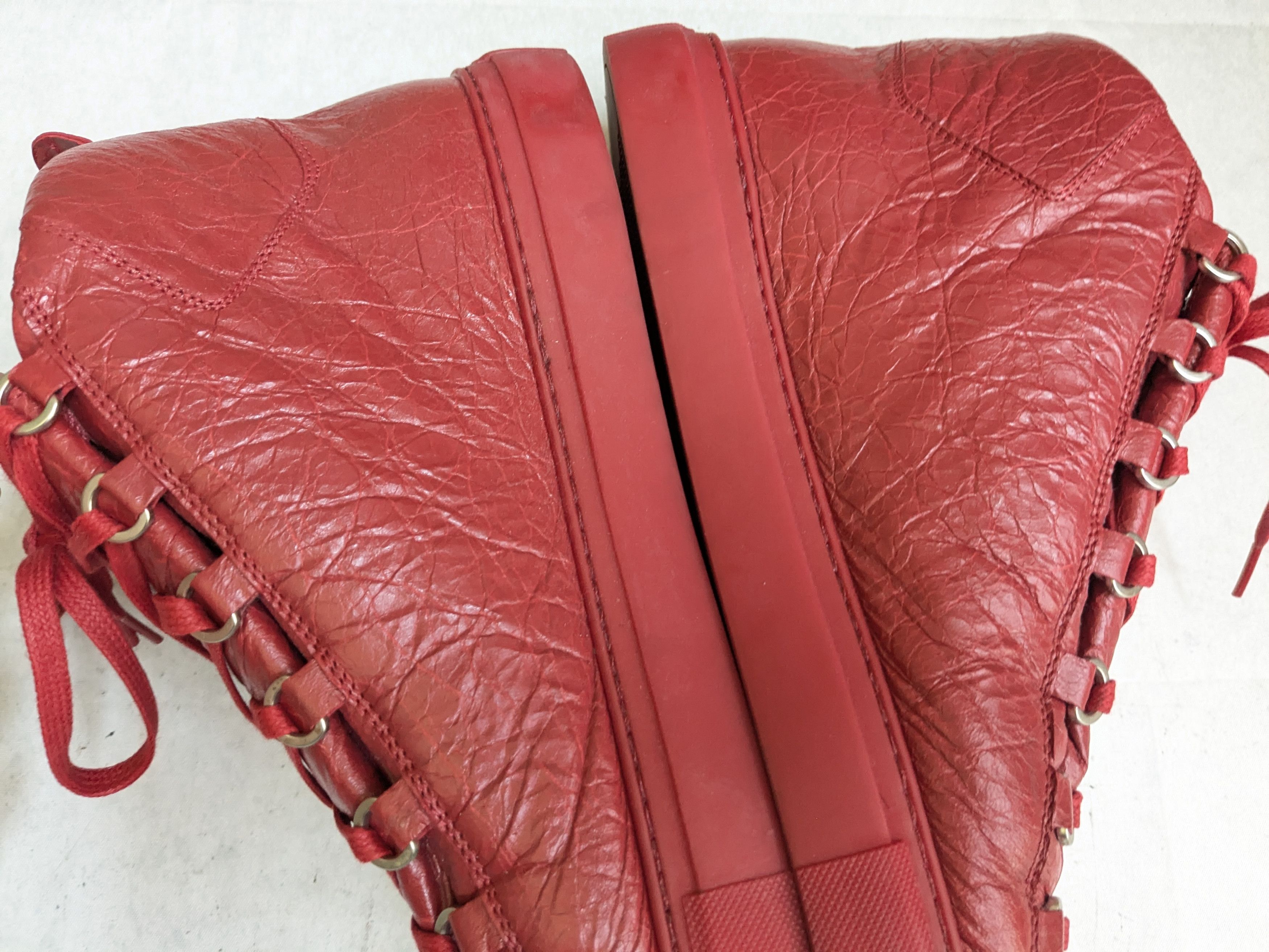 Balenciaga Balenciaga Arena Sneakers Red 14 High Tops Leather Size US 14 / EU 47 - 8 Thumbnail