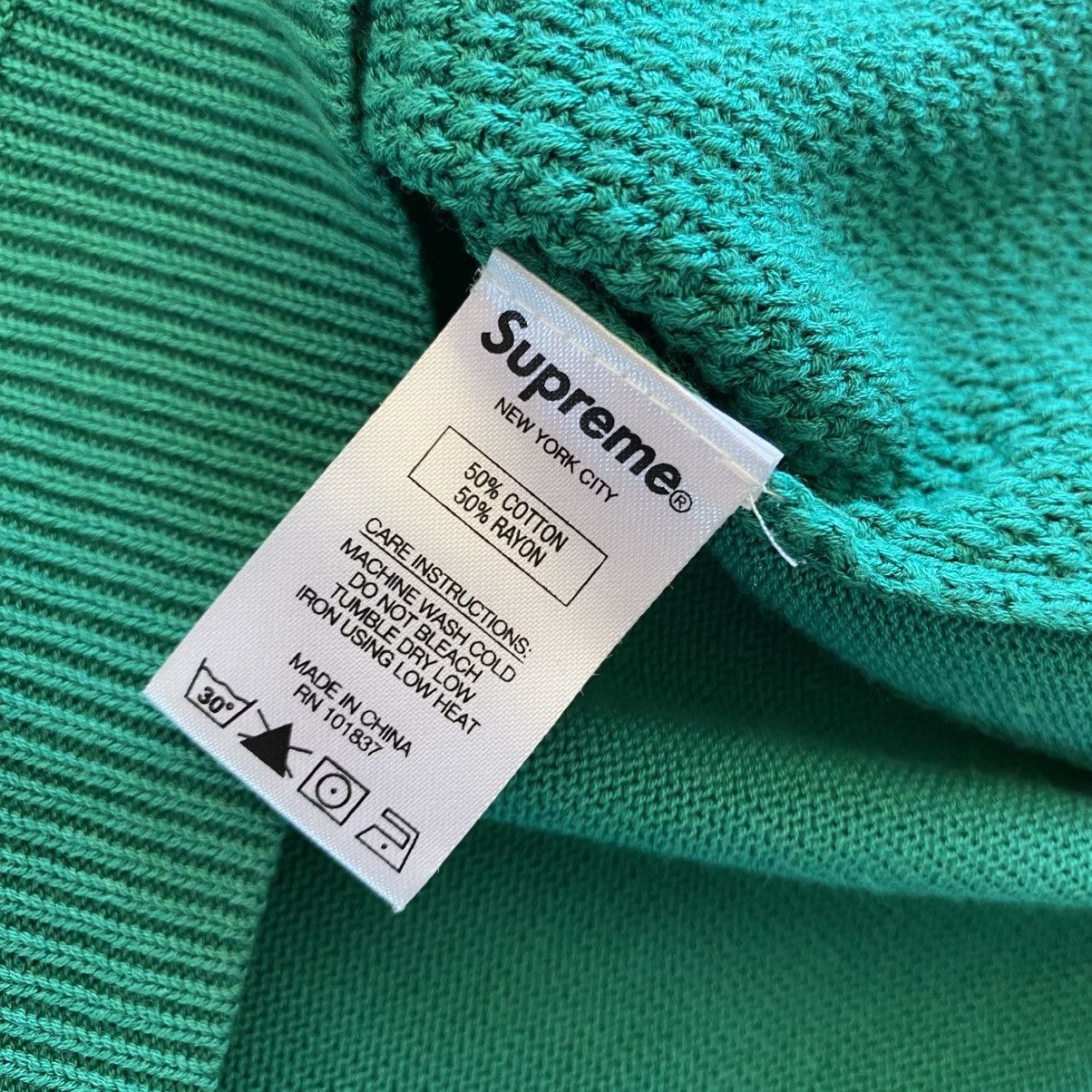 Supreme Supreme Cable Stripe Knit Long Sleeve Polo Shirt Green 2016 Size US M / EU 48-50 / 2 - 6 Thumbnail