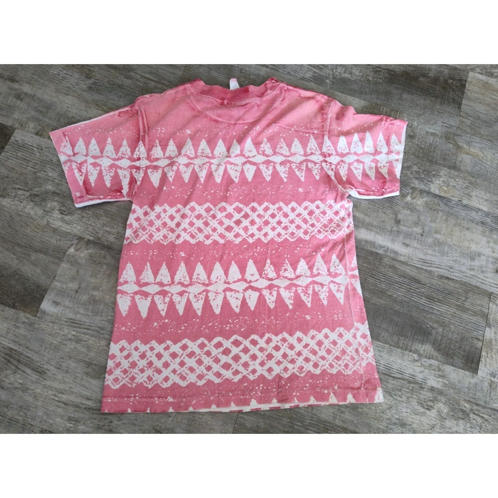 Pinko VINTAGE Tie-Dye Women's Small T-Shirt Crew Neck Geometric USA 80s 90s Summer Spring Fall Size S / US 4 / IT 40 - 2 Thumbnail