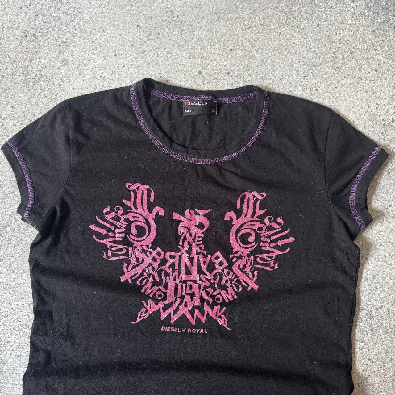 Diesel × Vintage Diesel Big Logo Vintage Y2K T-Shirt Size L / US 10 / IT 46 - 5 Thumbnail