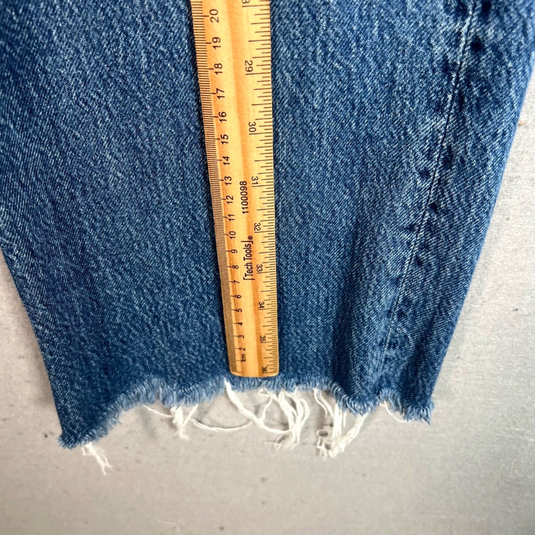 Zara Zara Jeans 90s Full-Length Frayed Hem Straight Leg Denim Womens Size 8 Size 30" / US 8 / IT 44 - 6 Thumbnail