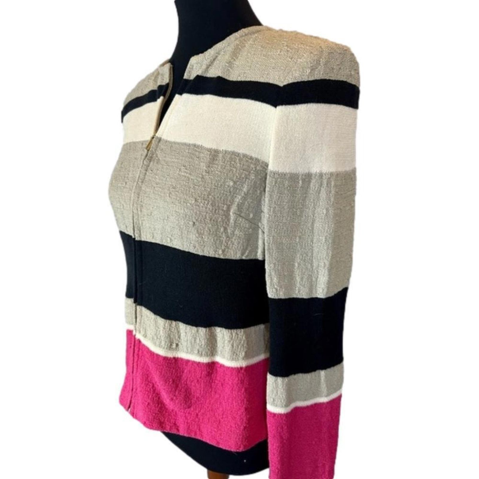Andrew St. John St John Striped Cardigan Jacket Size M / US 6-8 / IT 42-44 - 1 Thumbnail