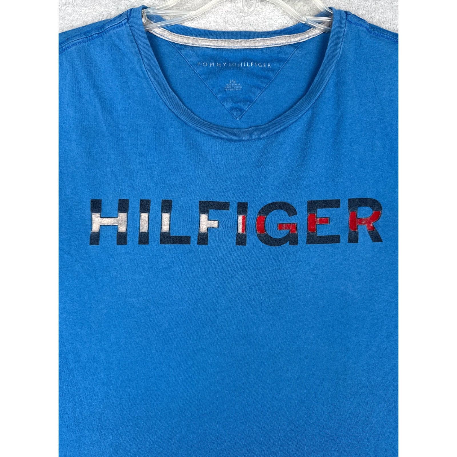 Tommy Hilfiger Tommy Hilfiger Shirt Adult Large Blue Crew Neck Short Sleeve 100% Cotton READ Size US L / EU 52-54 / 3 - 6 Thumbnail